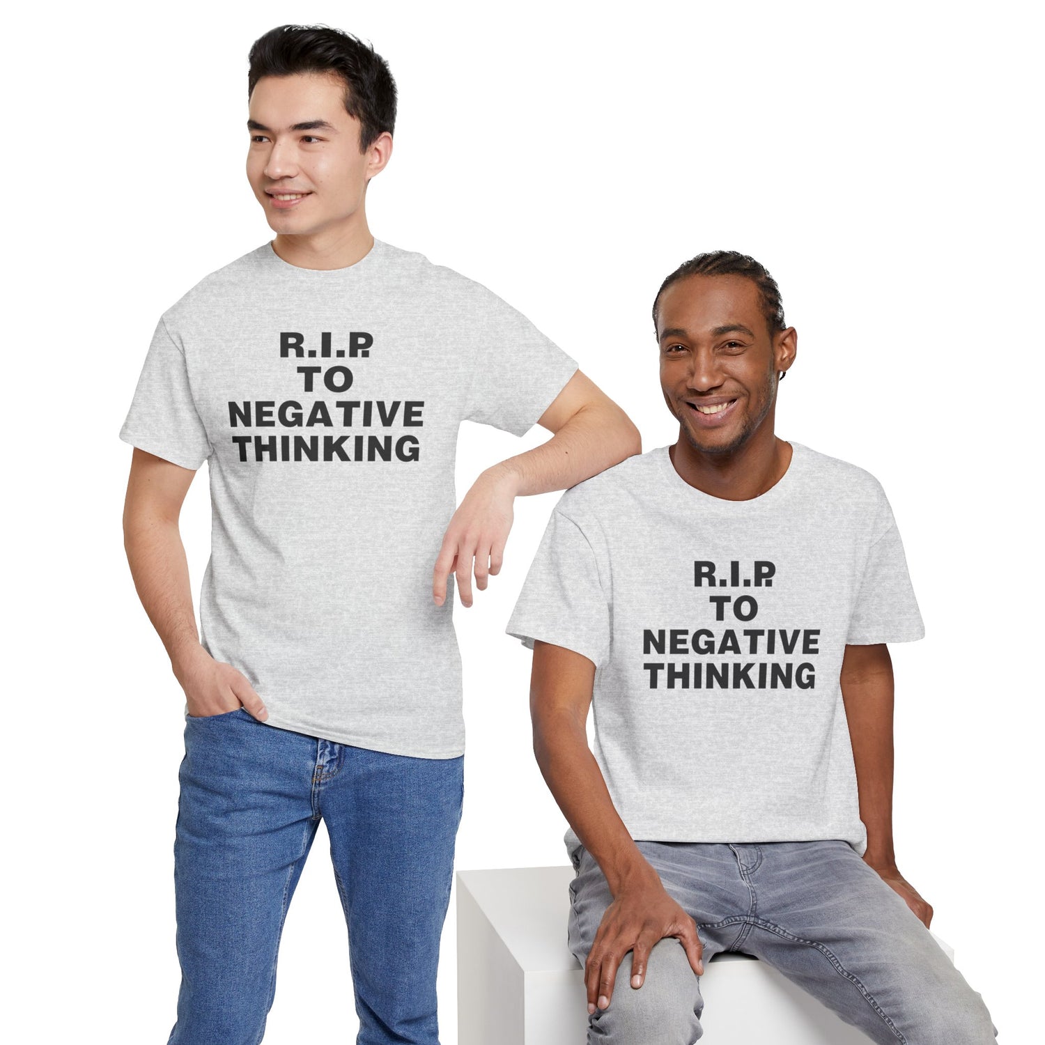 R.I.P. to Negative Thinking Unisex Heavy Cotton Tee - Positive Vibes T-Shirt