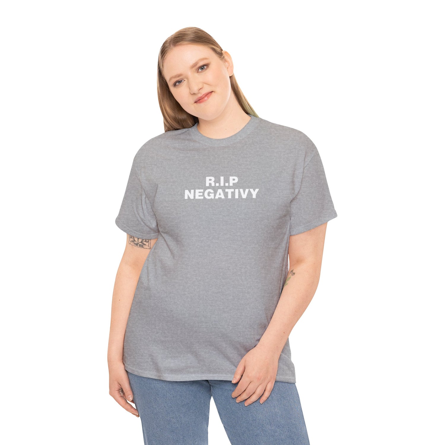 R.I.P. Negativity Unisex Heavy Cotton Tee - Embrace Positivity with Style