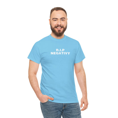 R.I.P. Negativity Unisex Heavy Cotton Tee - Embrace Positivity with Style