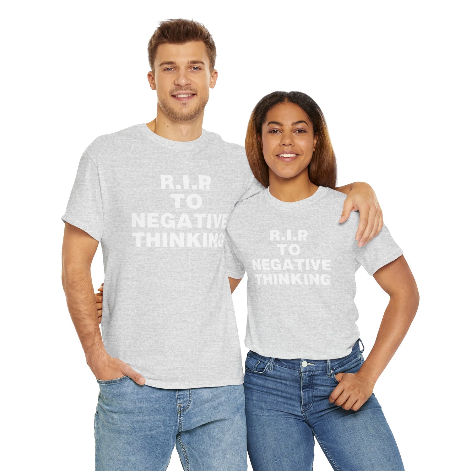 R.I.P. to Negative Thinking Unisex Heavy Cotton Tee - Positive Vibes Apparel