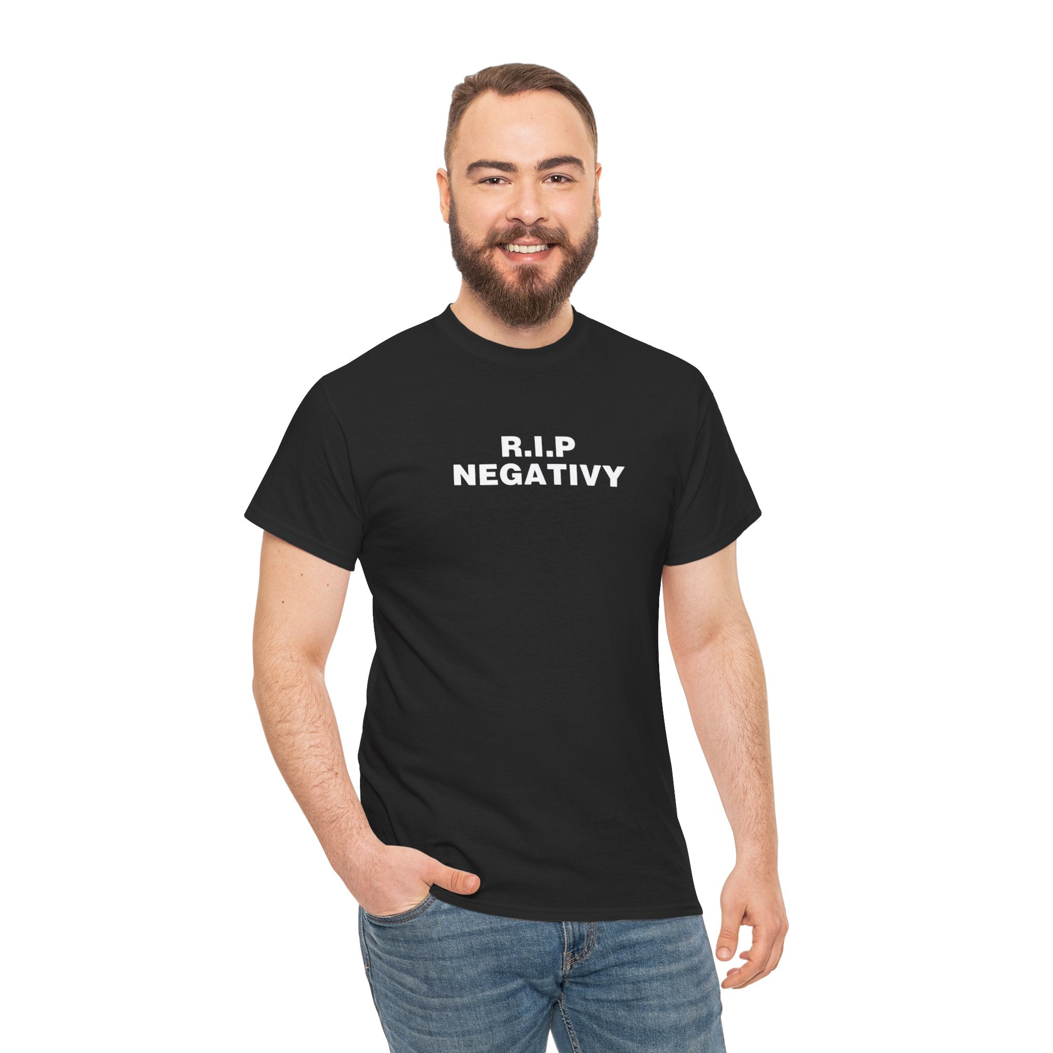 R.I.P. Negativity Unisex Heavy Cotton Tee - Embrace Positivity with Style