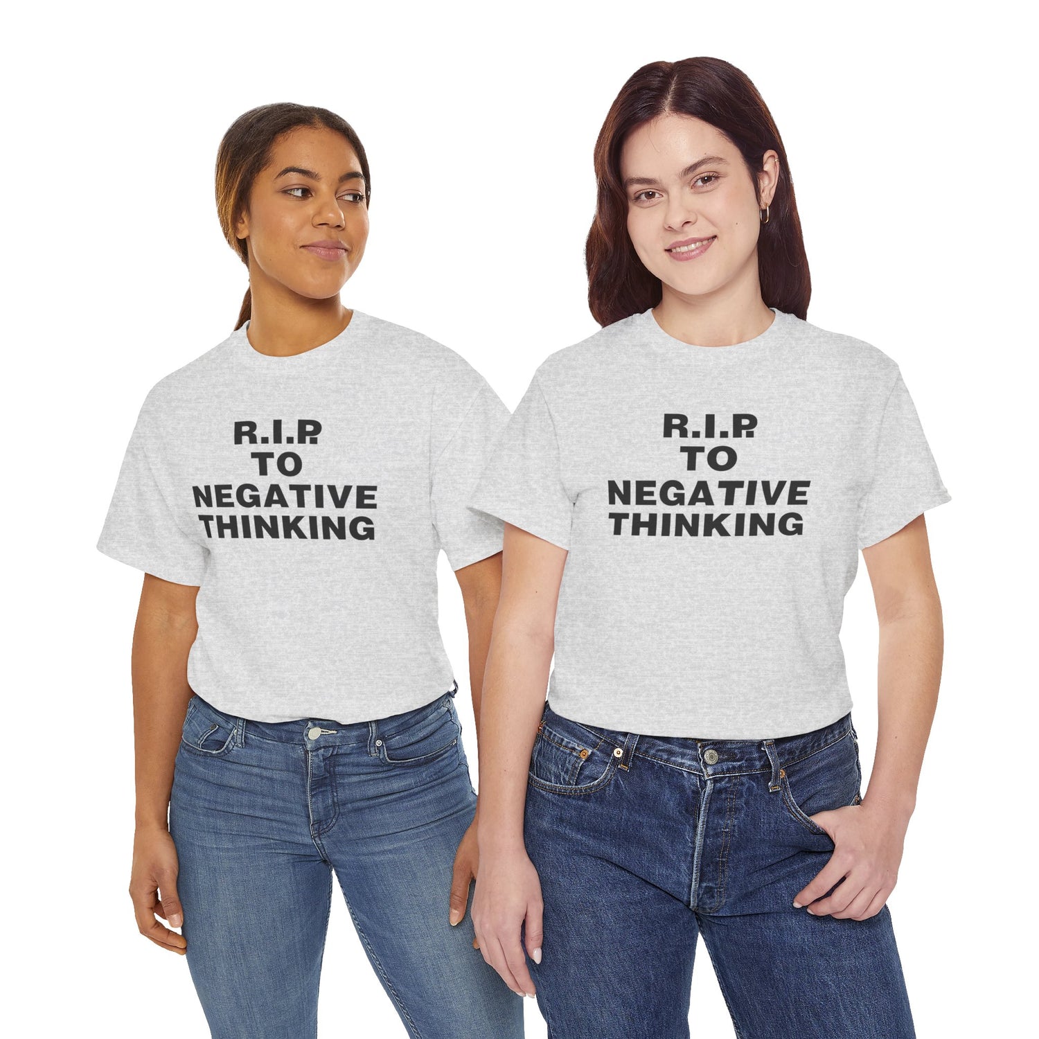 R.I.P. to Negative Thinking Unisex Heavy Cotton Tee - Positive Vibes T-Shirt