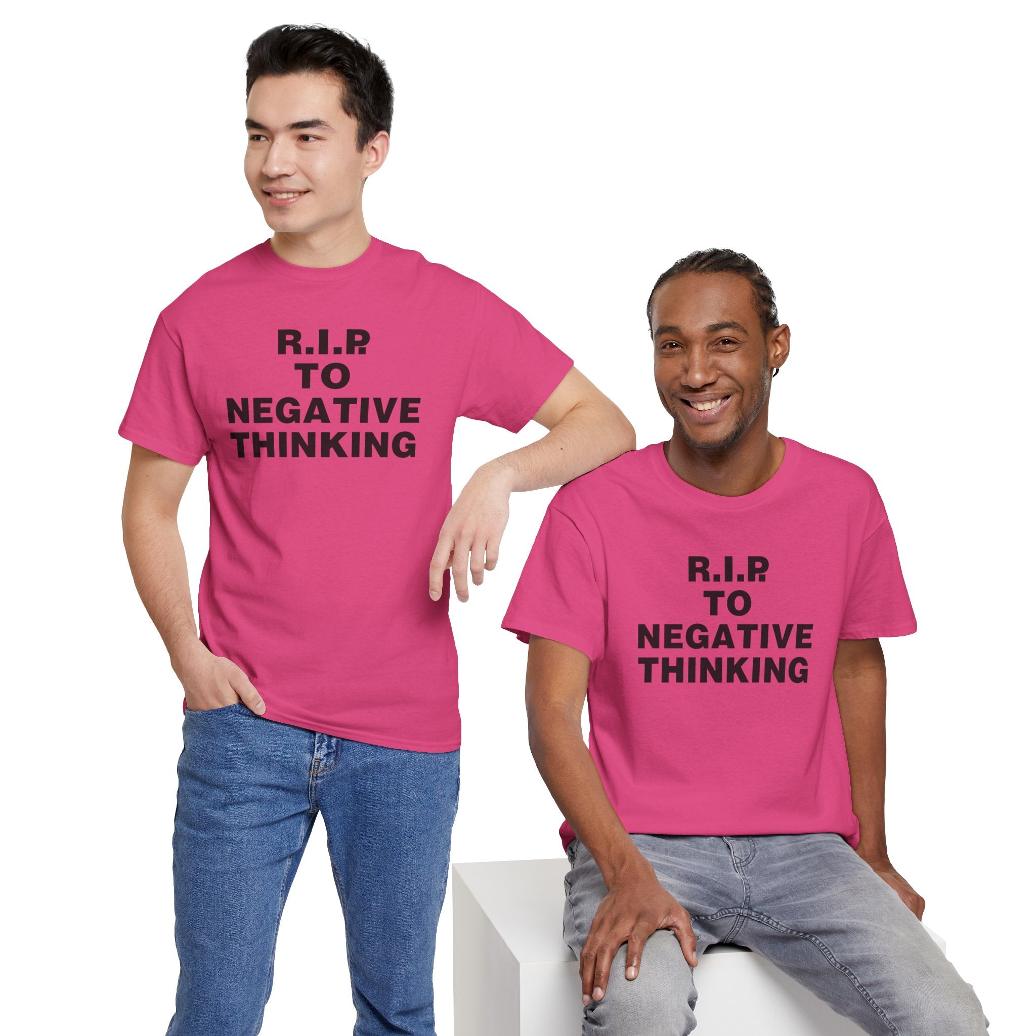 R.I.P. to Negative Thinking Unisex Heavy Cotton Tee - Positive Vibes T-Shirt