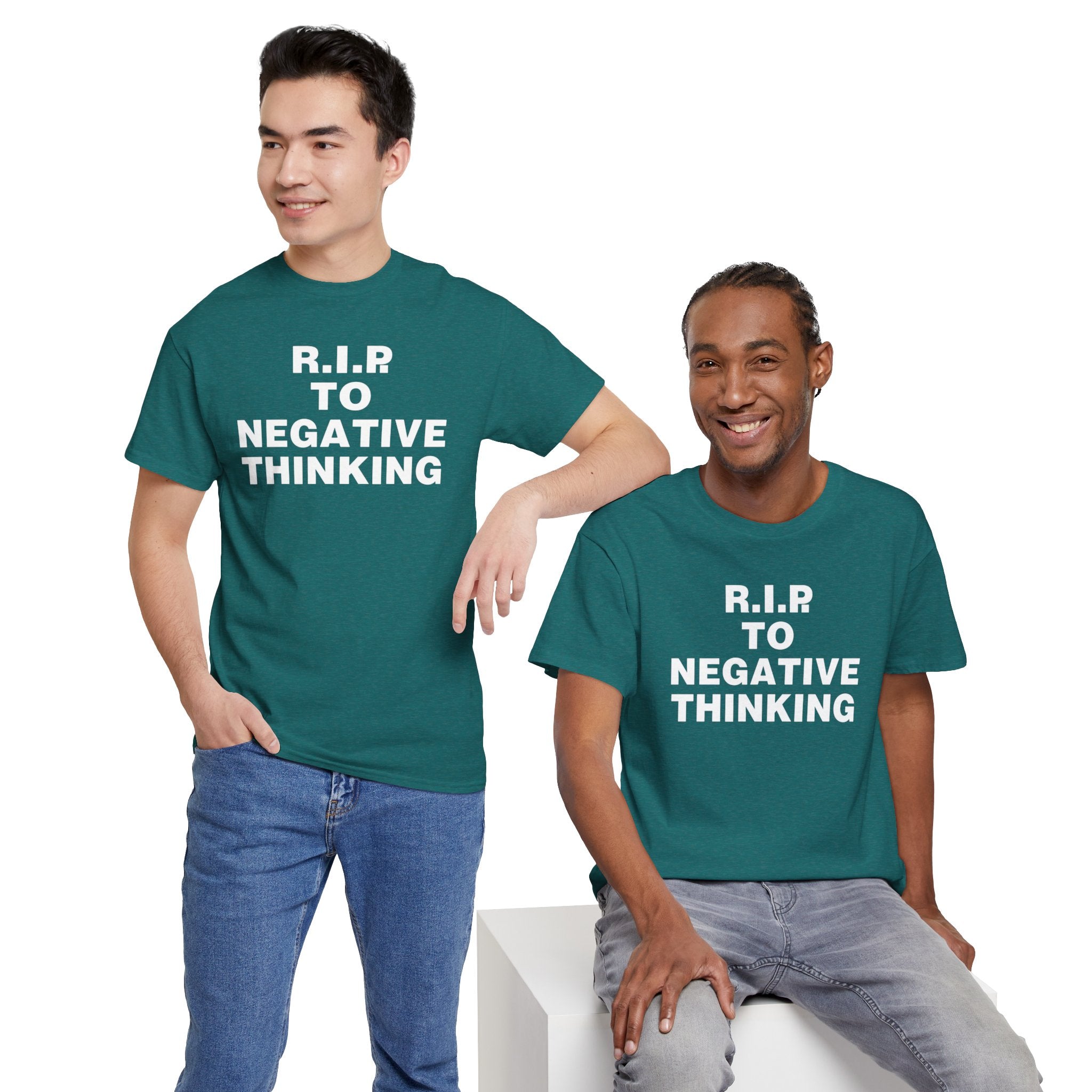 R.I.P. to Negative Thinking Unisex Heavy Cotton Tee - Positive Vibes Apparel