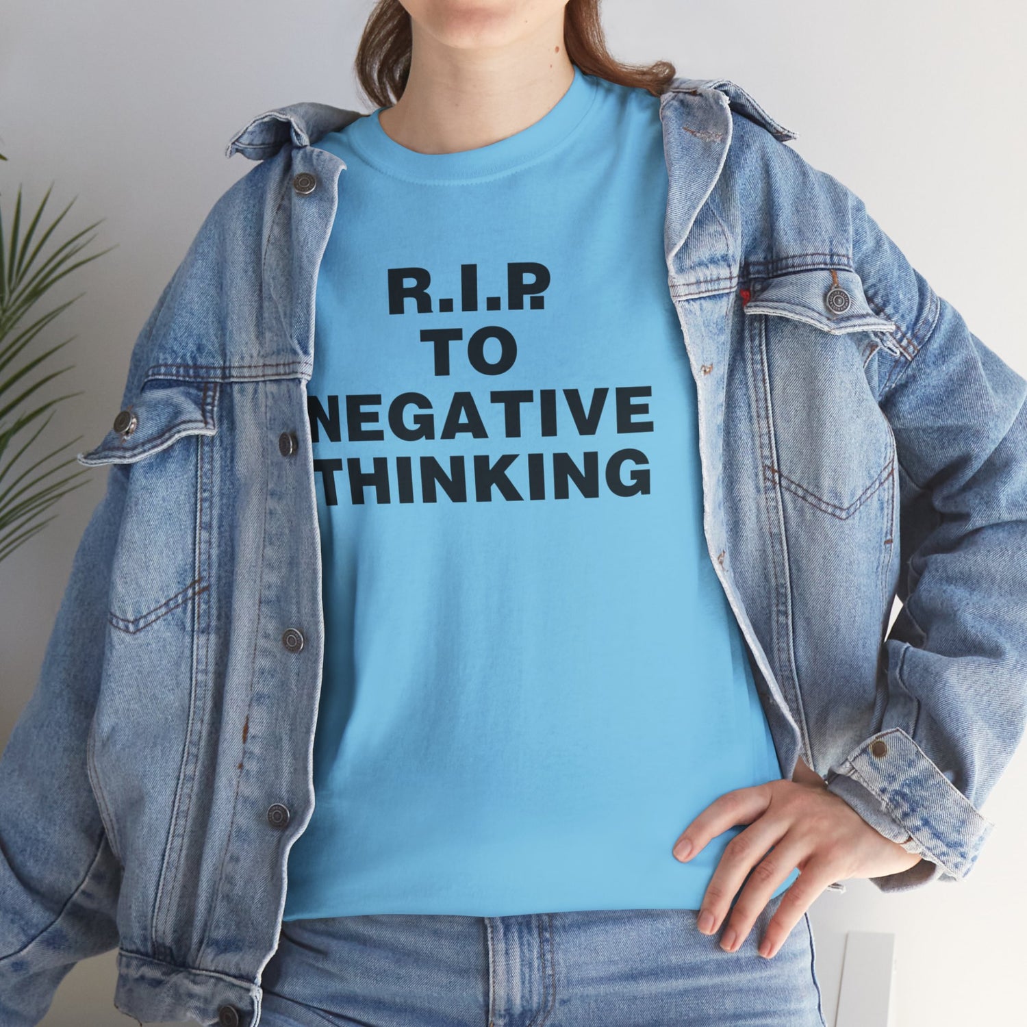 R.I.P. to Negative Thinking Unisex Heavy Cotton Tee - Positive Vibes T-Shirt