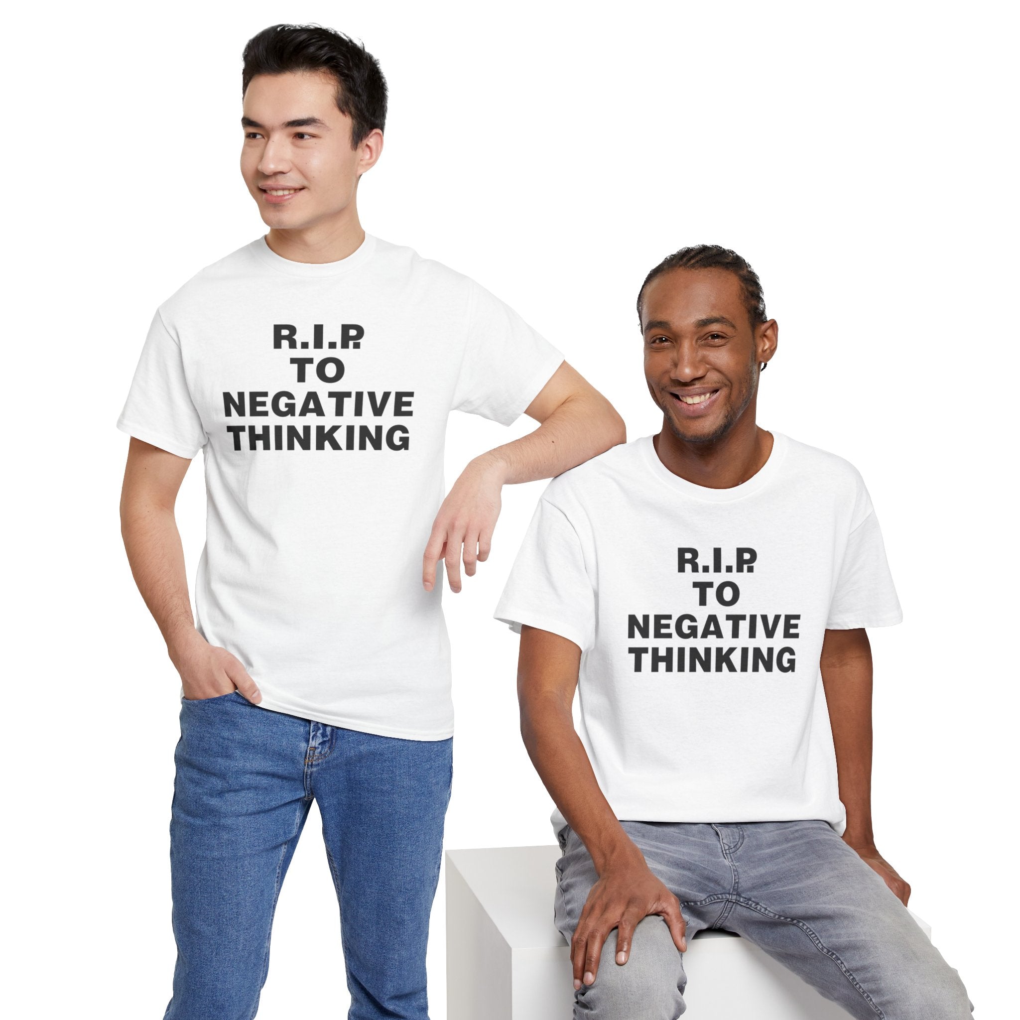 R.I.P. to Negative Thinking Unisex Heavy Cotton Tee - Positive Vibes T-Shirt