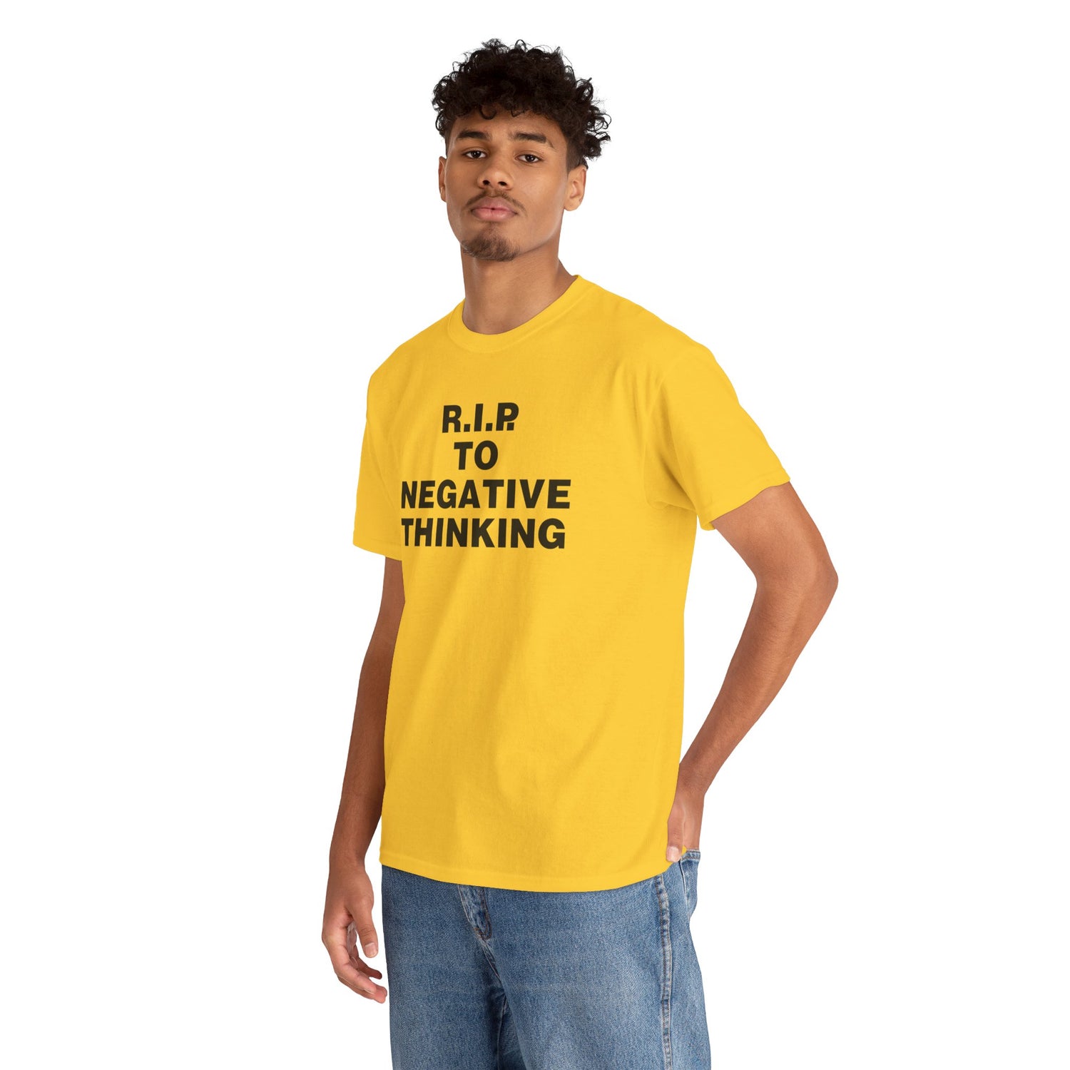 R.I.P. to Negative Thinking Unisex Heavy Cotton Tee - Positive Vibes T-Shirt