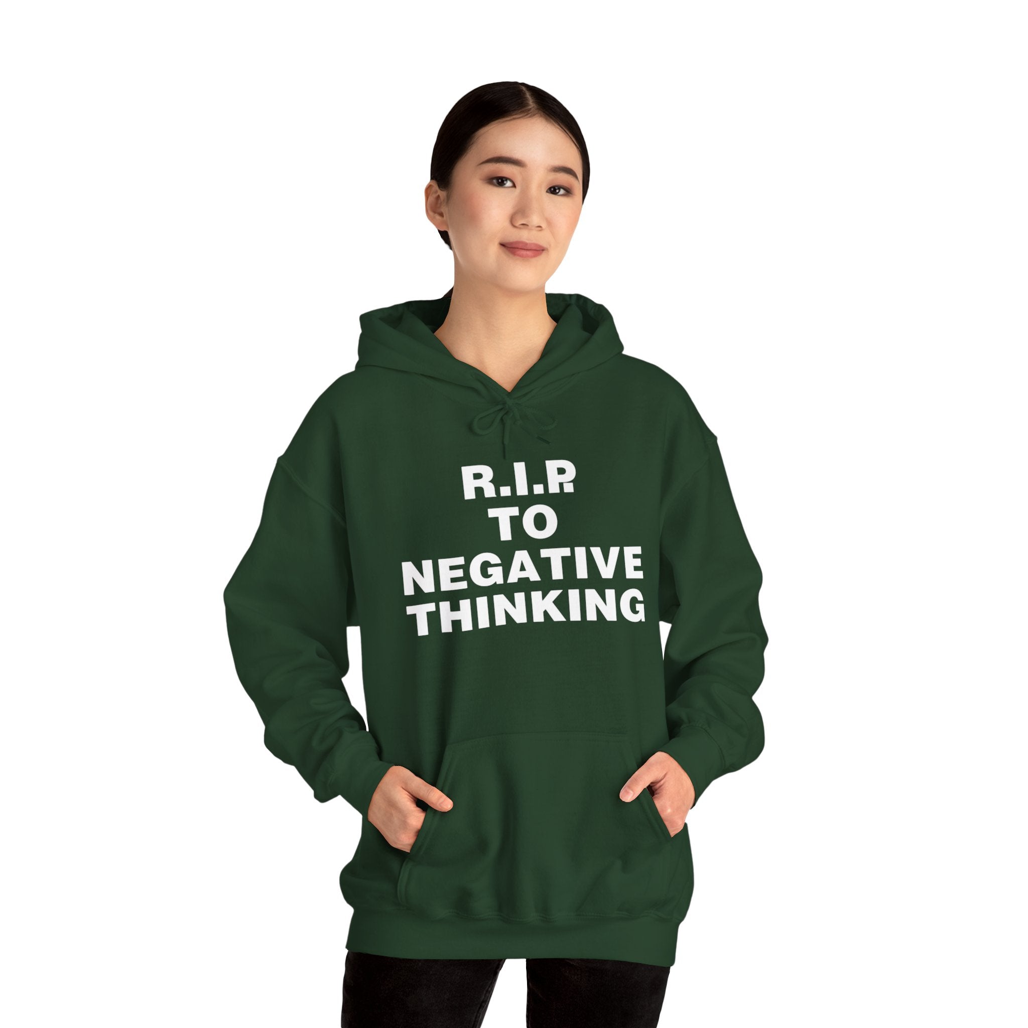 R.I.P. to Negative Thinking Unisex Heavy Blend™ Hooded Sweatshirt - Positive Vibes Apparel