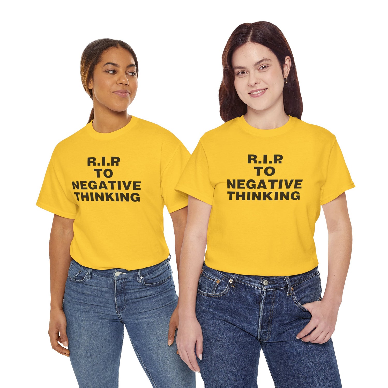 R.I.P. to Negative Thinking Unisex Heavy Cotton Tee - Positive Vibes T-Shirt