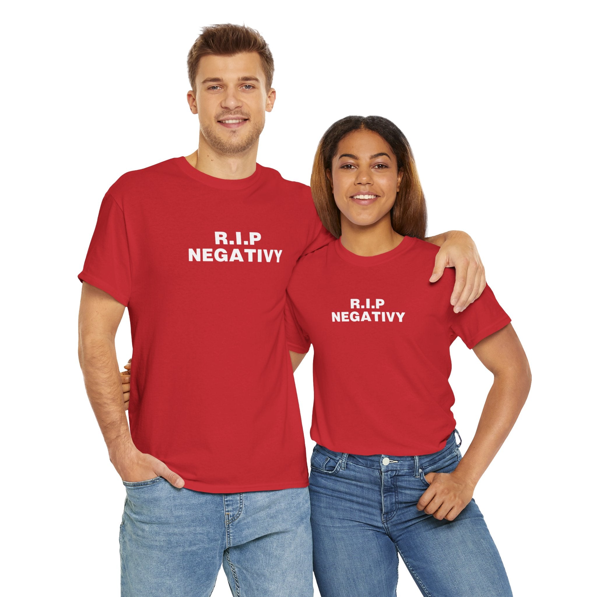 R.I.P. Negativity Unisex Heavy Cotton Tee - Embrace Positivity with Style