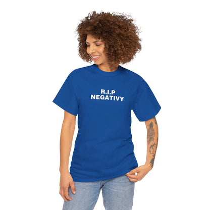 R.I.P. Negativity Unisex Heavy Cotton Tee - Embrace Positivity with Style