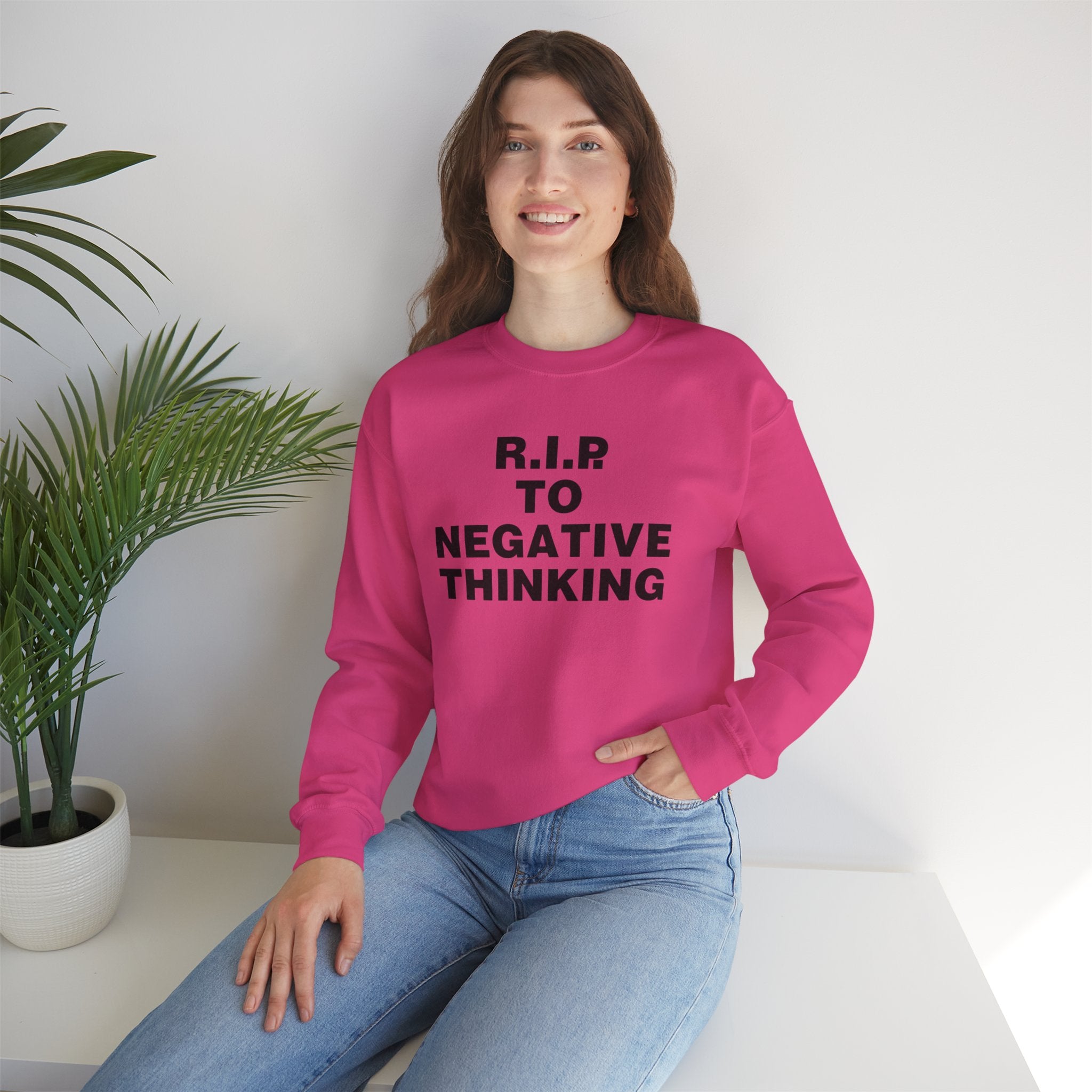 R.I.P. to Negative Thinking Crewneck Sweatshirt | Unisex Heavy Blend™