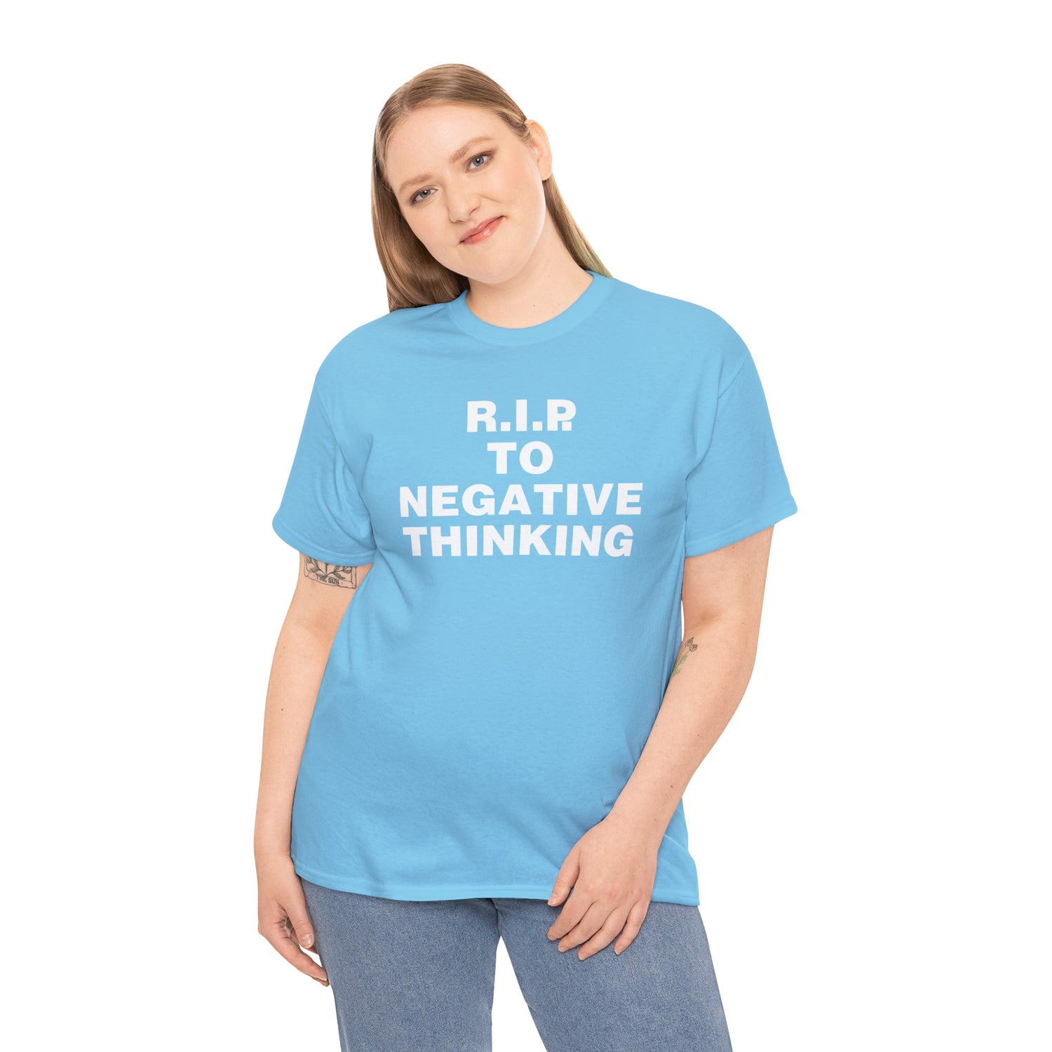 R.I.P. to Negative Thinking Unisex Heavy Cotton Tee - Positive Vibes Apparel