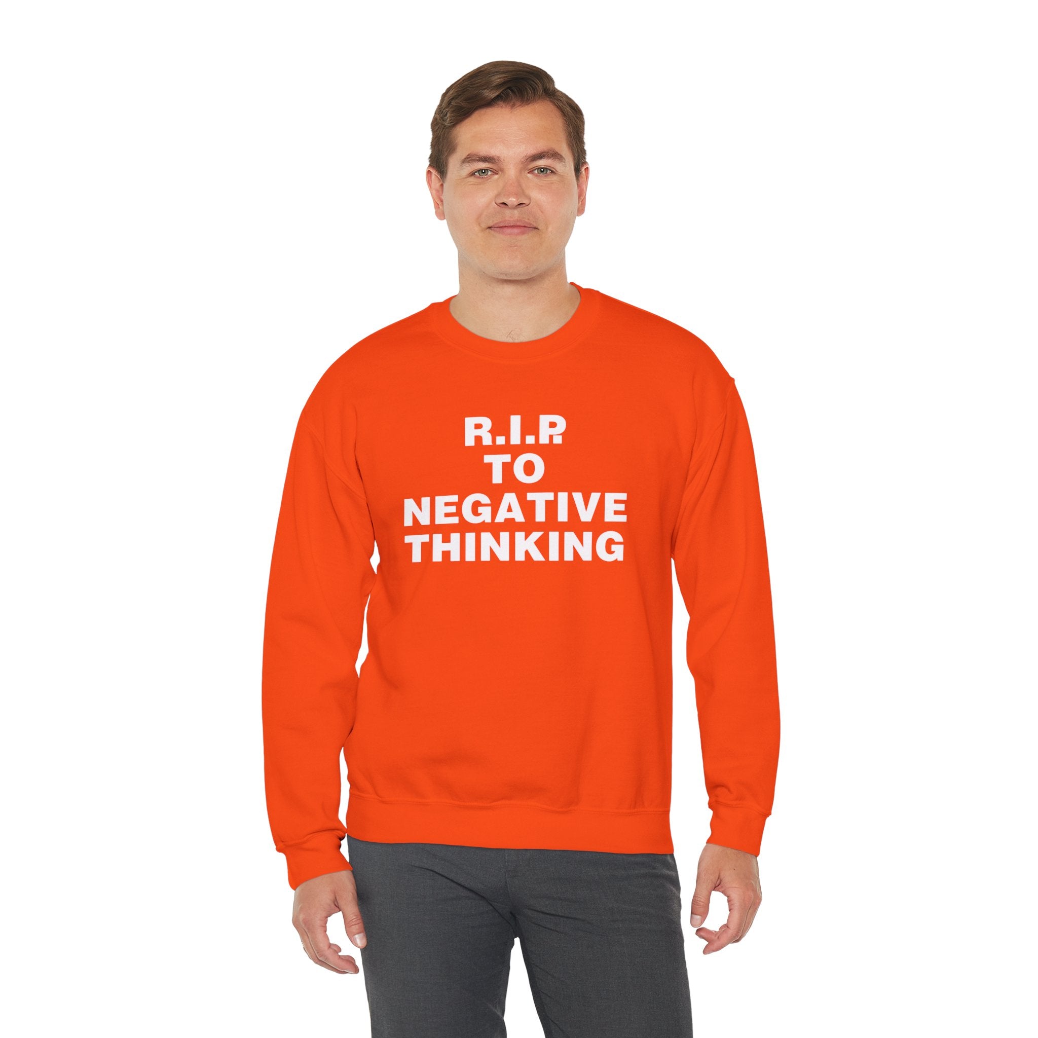 R.I.P. to Negative Thinking Unisex Heavy Blend Crewneck Sweatshirt - Cozy Motivational Apparel