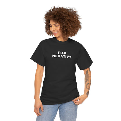 R.I.P. Negativity Unisex Heavy Cotton Tee - Embrace Positivity with Style