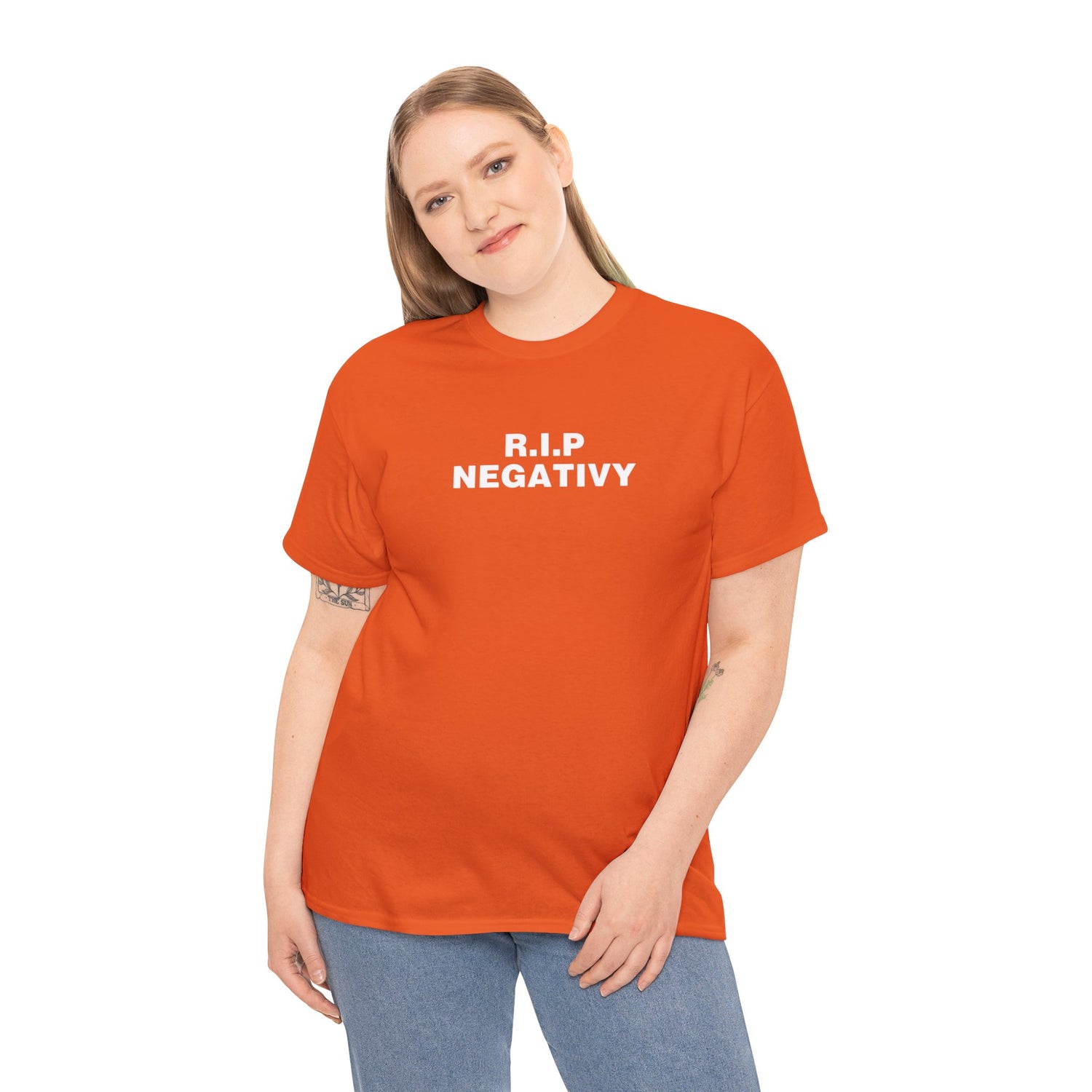 R.I.P. Negativity Unisex Heavy Cotton Tee - Embrace Positivity with Style