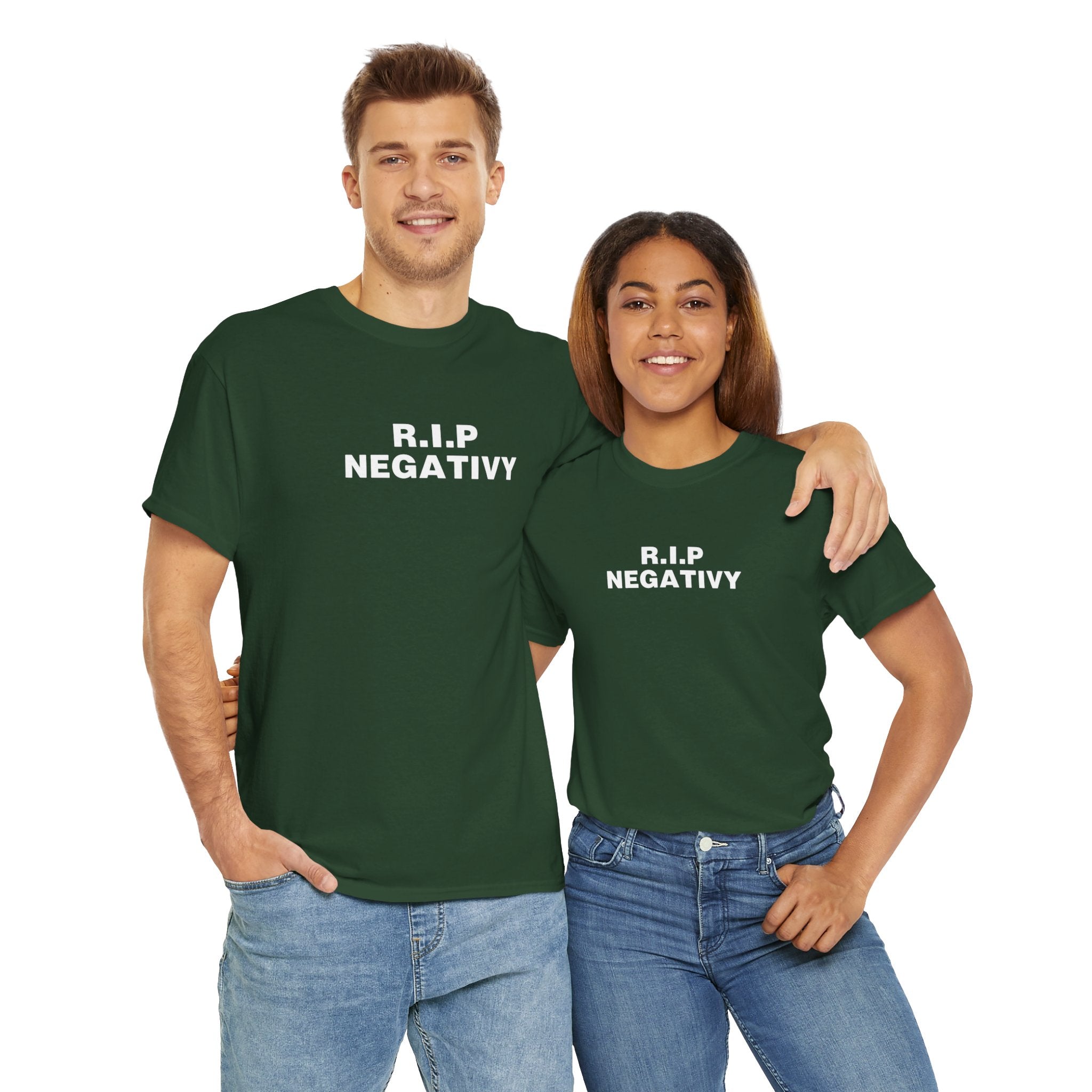 R.I.P. Negativity Unisex Heavy Cotton Tee - Embrace Positivity with Style