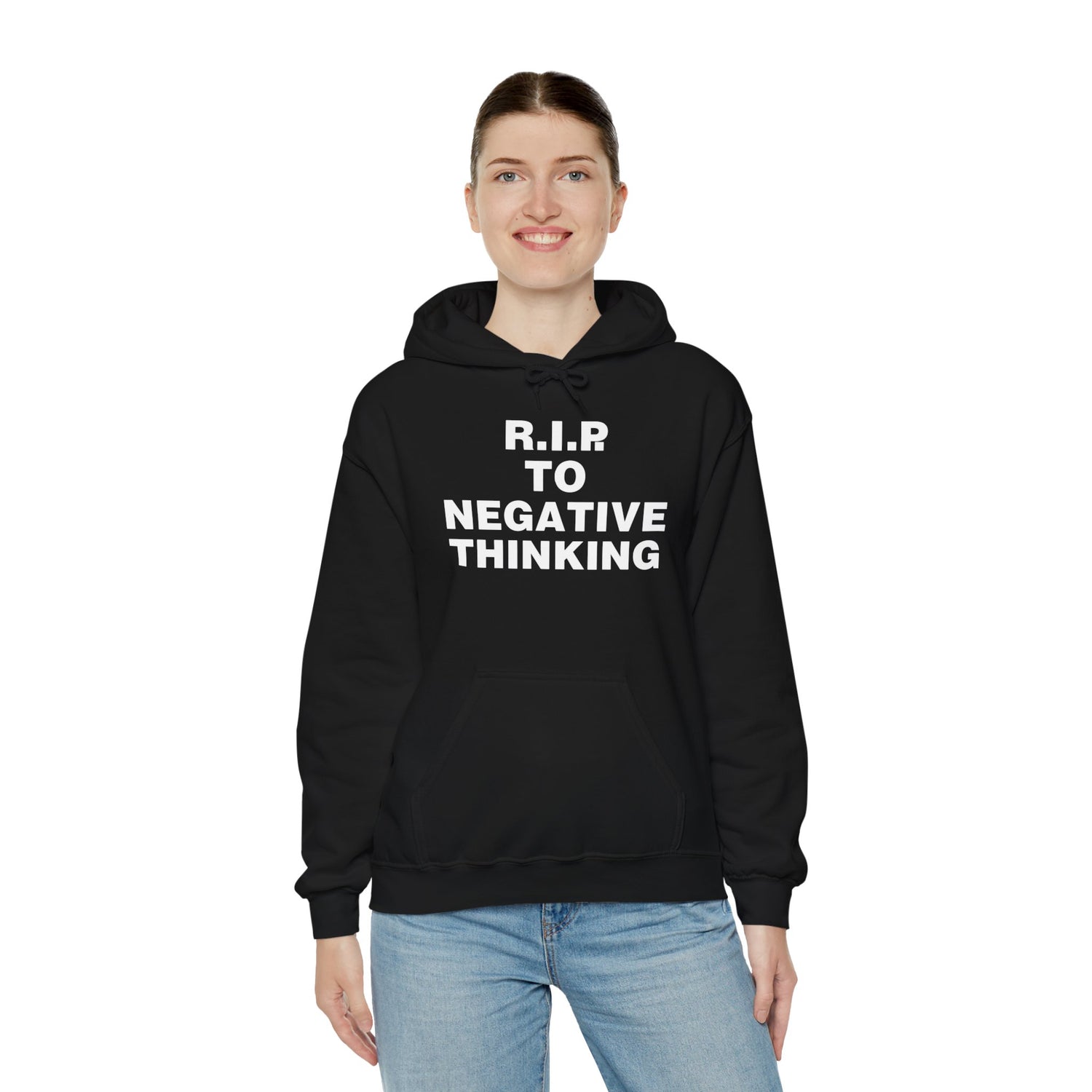 R.I.P. to Negative Thinking Unisex Heavy Blend™ Hooded Sweatshirt - Positive Vibes Apparel