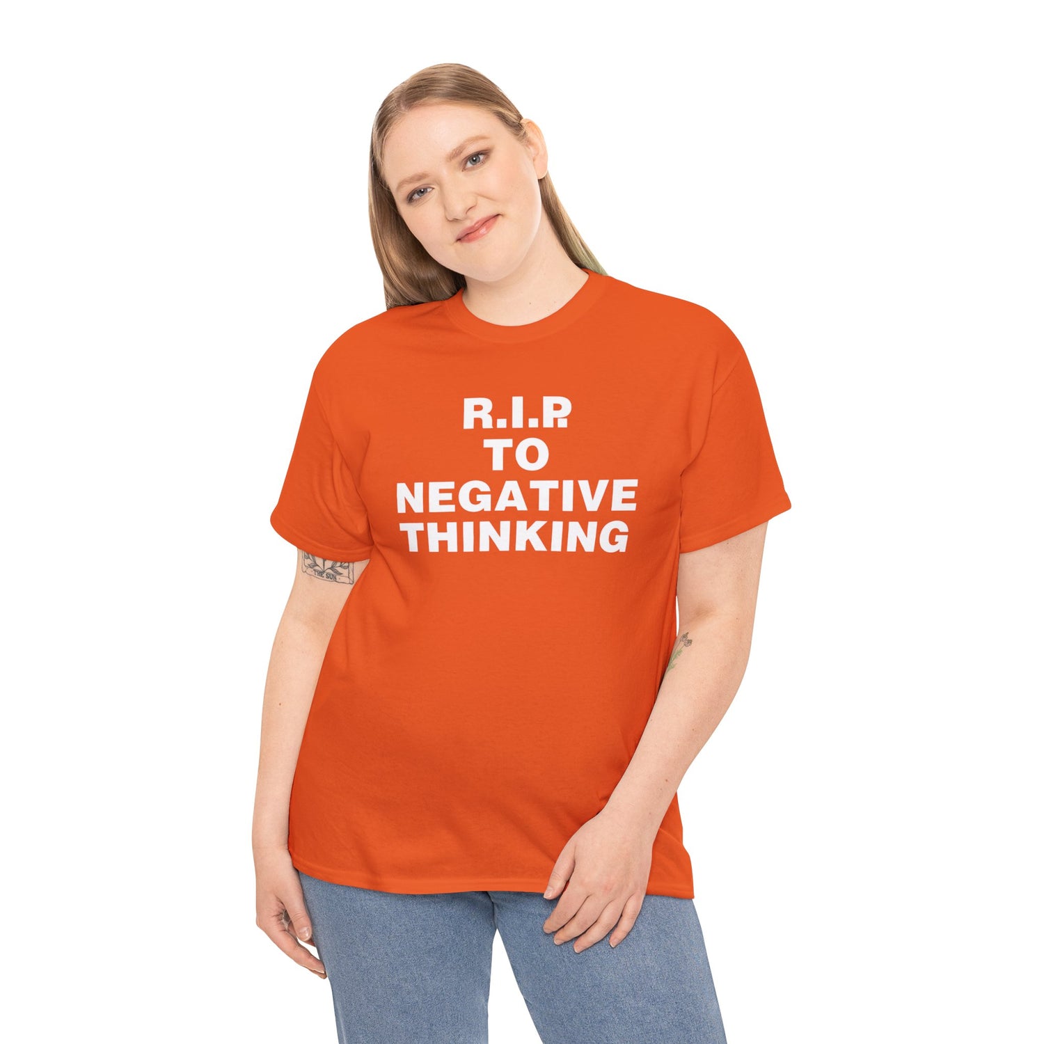 R.I.P. to Negative Thinking Unisex Heavy Cotton Tee - Positive Vibes Apparel