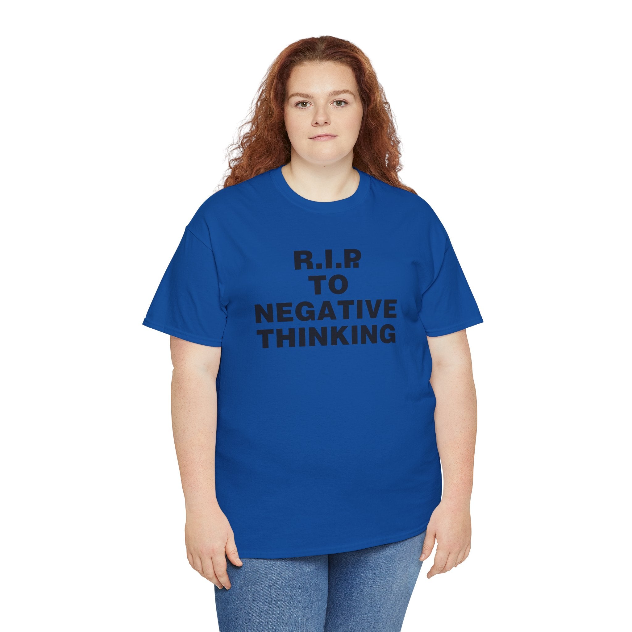 R.I.P. to Negative Thinking Unisex Heavy Cotton Tee - Positive Vibes T-Shirt