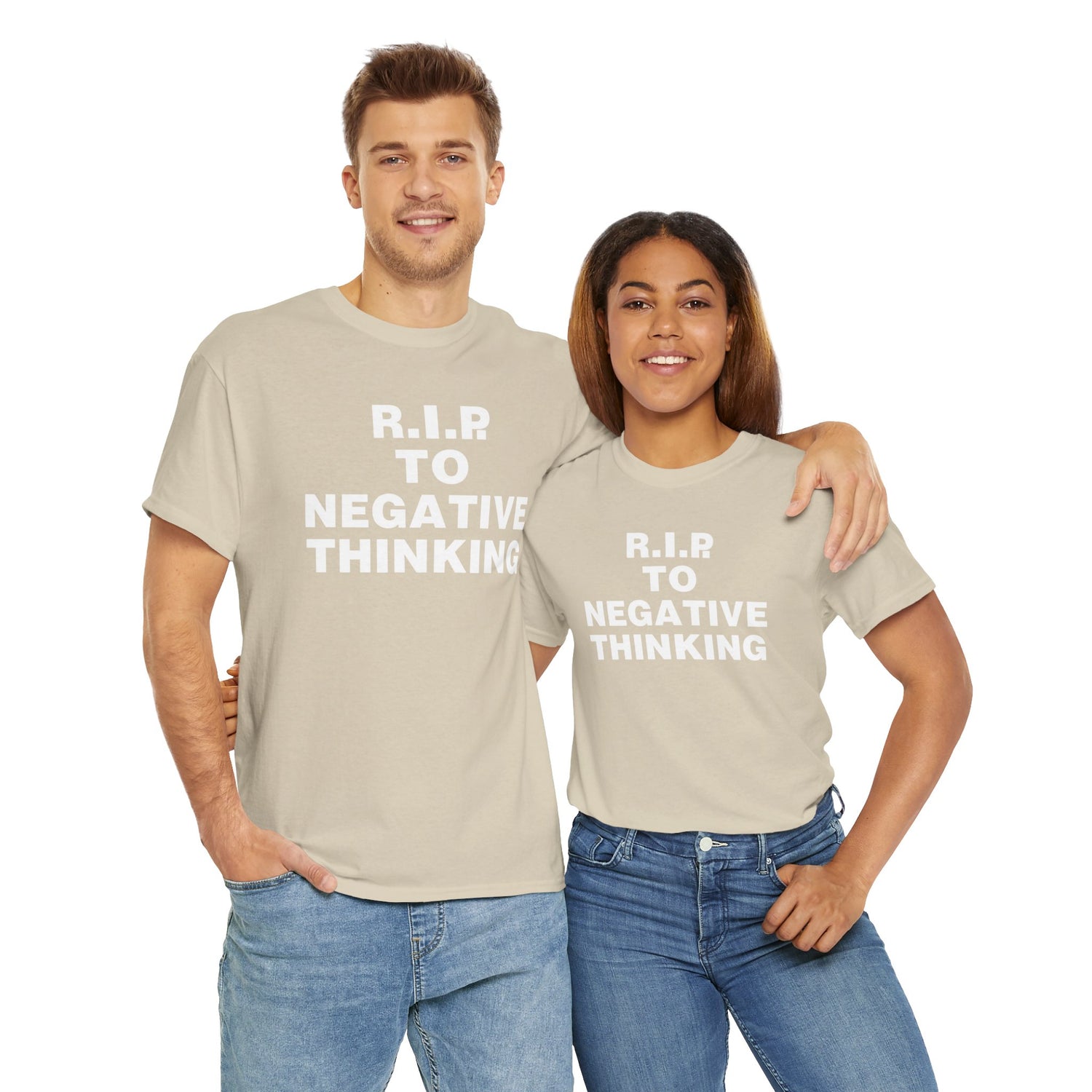 R.I.P. to Negative Thinking Unisex Heavy Cotton Tee - Positive Vibes Apparel