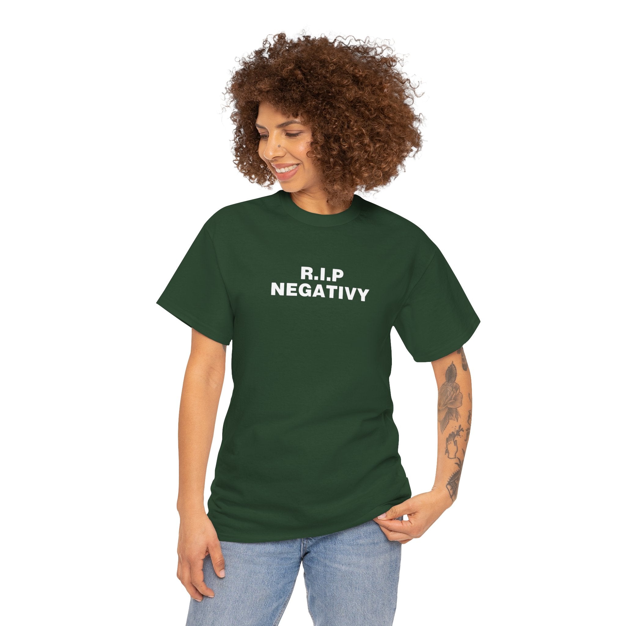 R.I.P. Negativity Unisex Heavy Cotton Tee - Embrace Positivity with Style