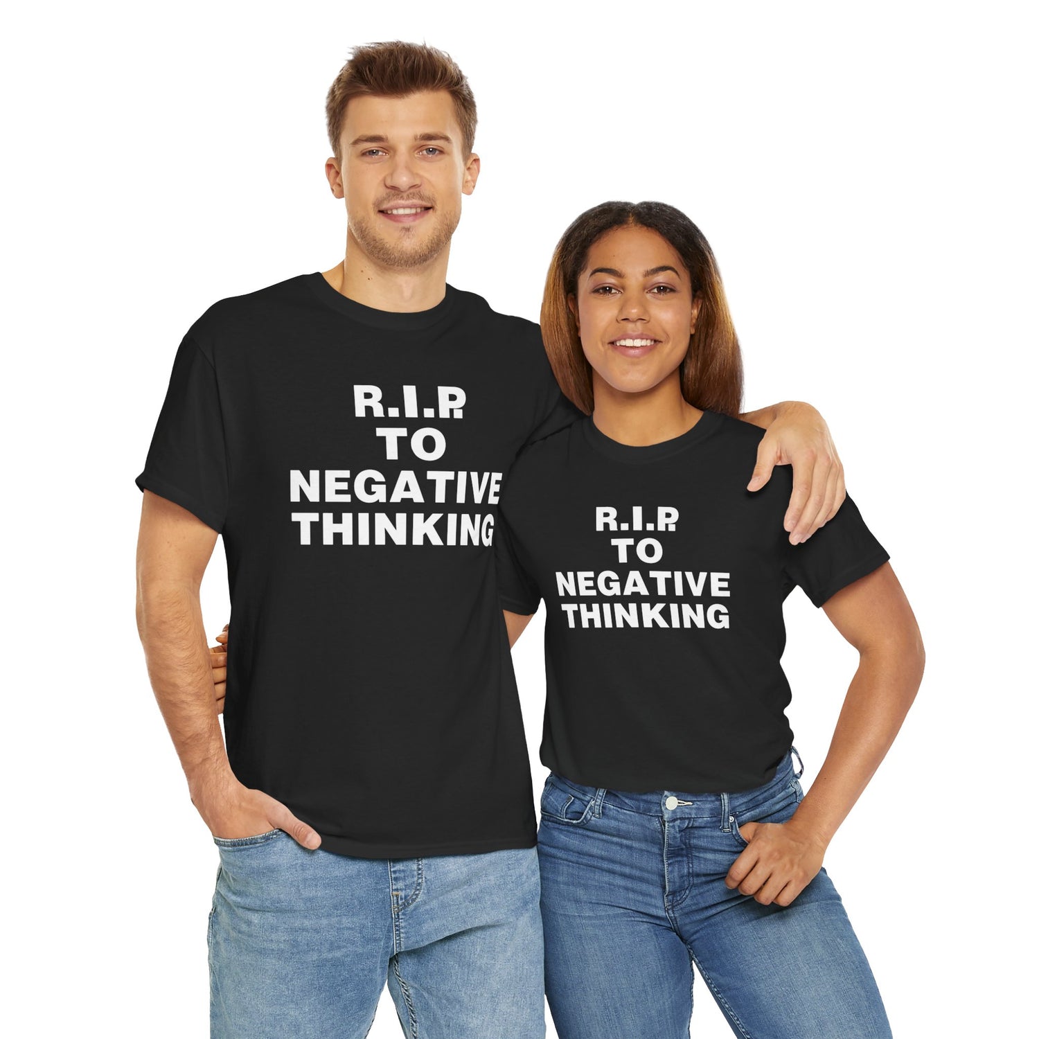 R.I.P. to Negative Thinking Unisex Heavy Cotton Tee - Positive Vibes Apparel