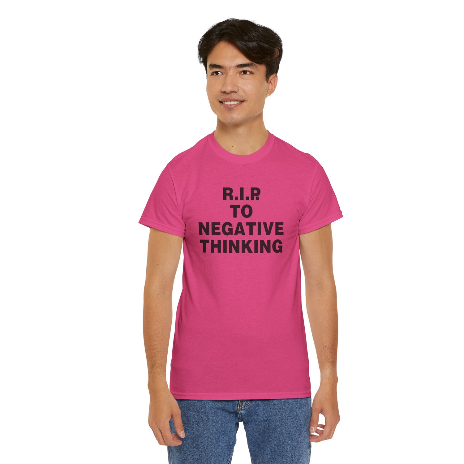 R.I.P. to Negative Thinking Unisex Heavy Cotton Tee - Positive Vibes T-Shirt