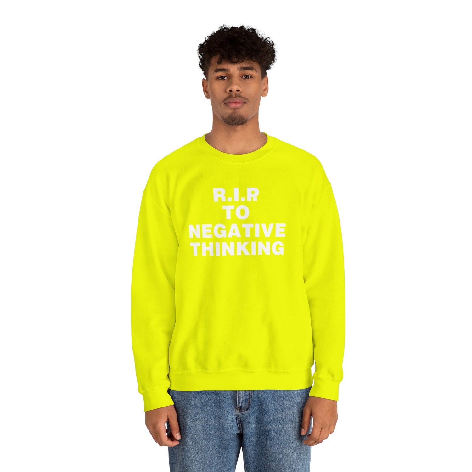 R.I.P. to Negative Thinking Unisex Heavy Blend Crewneck Sweatshirt - Cozy Motivational Apparel