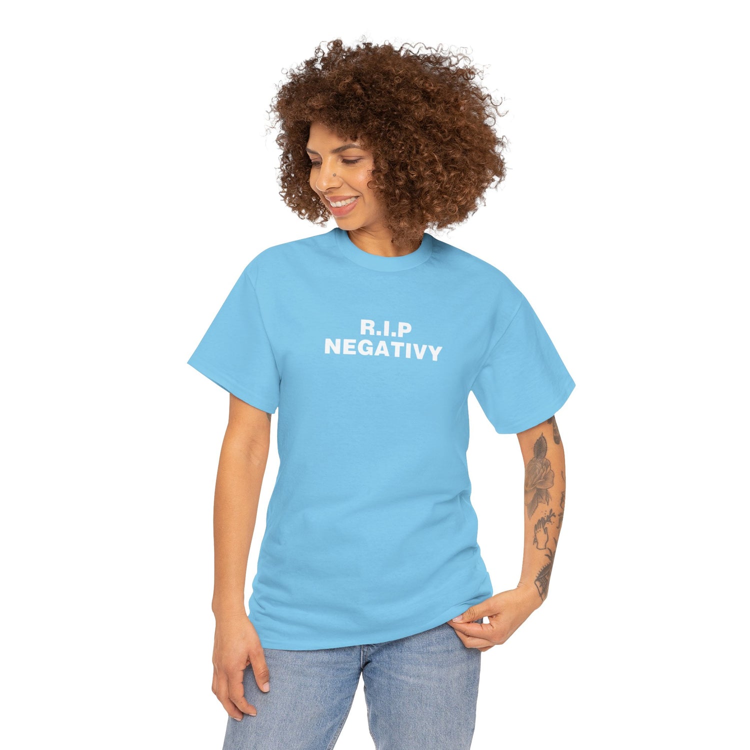 R.I.P. Negativity Unisex Heavy Cotton Tee - Embrace Positivity with Style