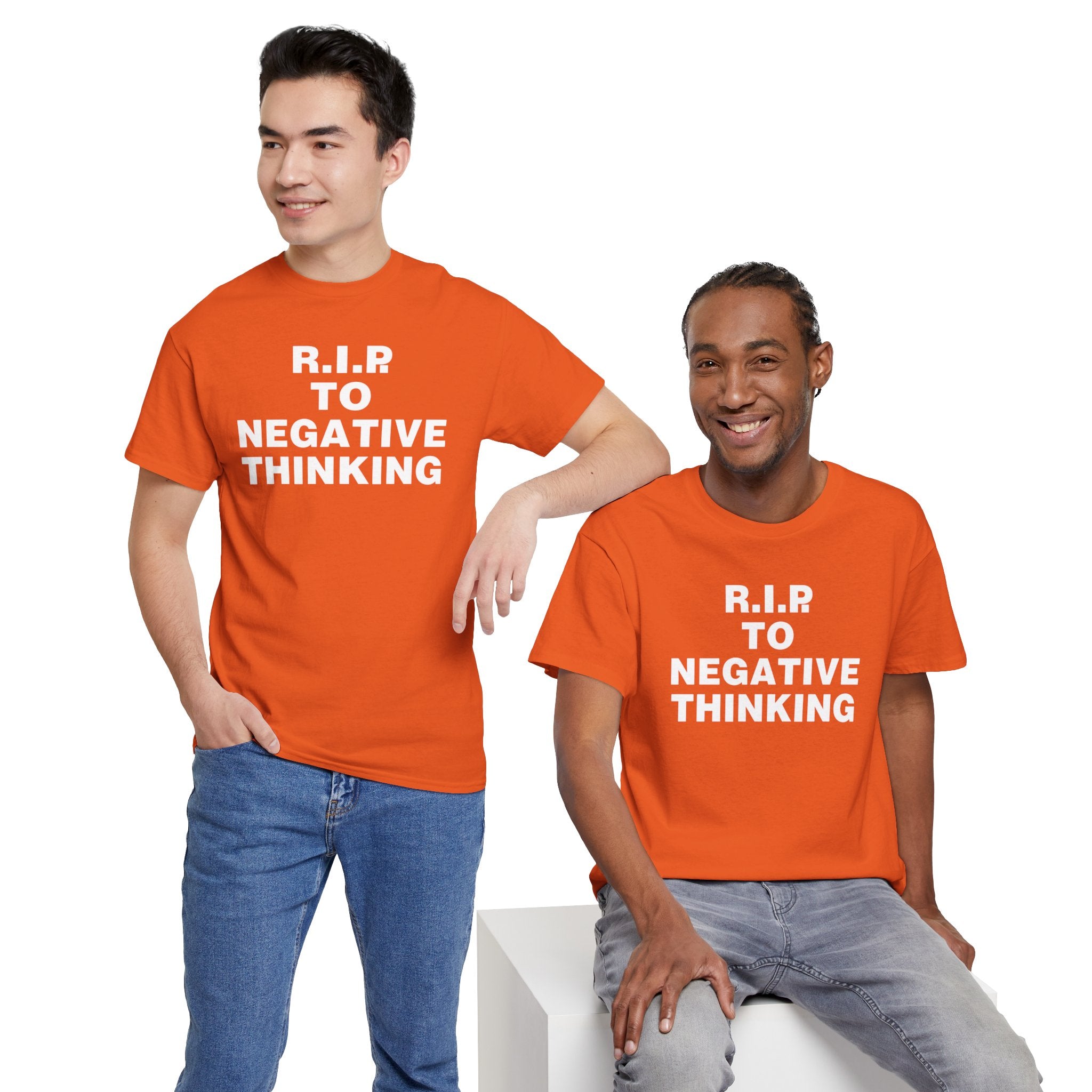 R.I.P. to Negative Thinking Unisex Heavy Cotton Tee - Positive Vibes Apparel