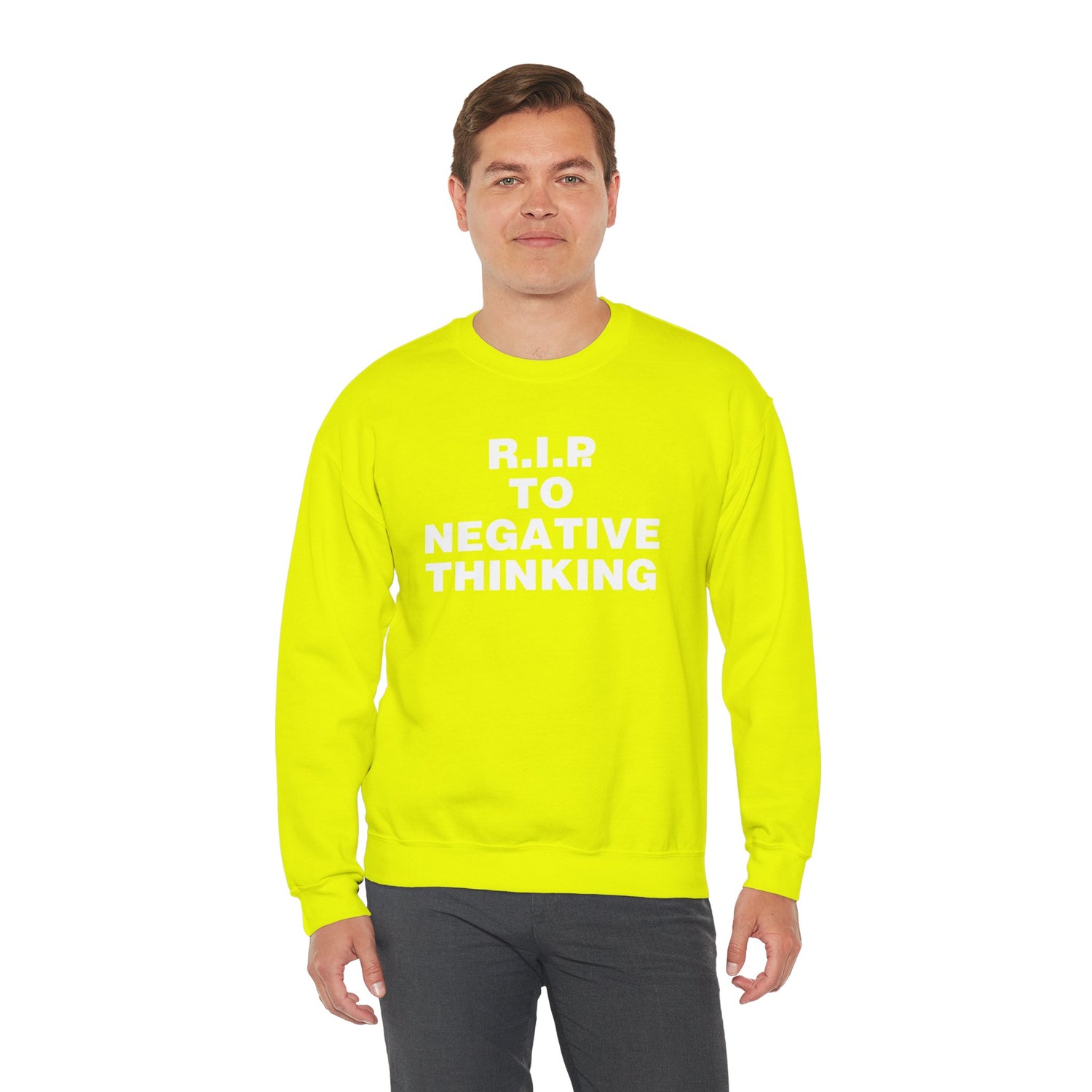 R.I.P. to Negative Thinking Unisex Heavy Blend Crewneck Sweatshirt - Cozy Motivational Apparel