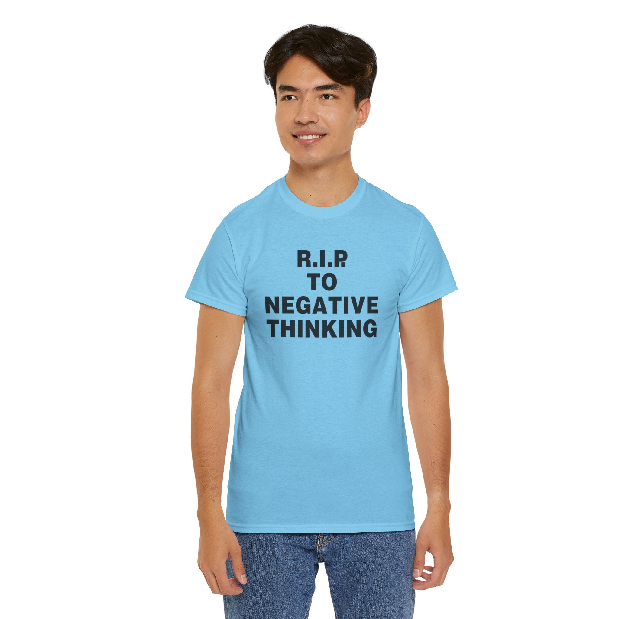 R.I.P. to Negative Thinking Unisex Heavy Cotton Tee - Positive Vibes T-Shirt