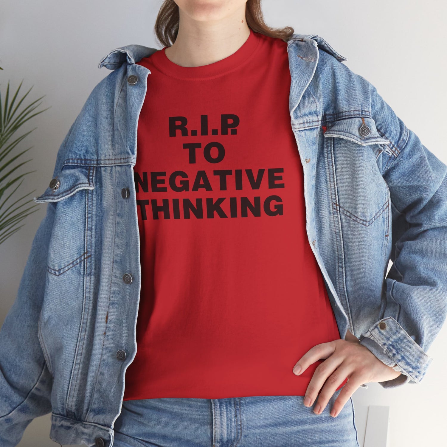 R.I.P. to Negative Thinking Unisex Heavy Cotton Tee - Positive Vibes T-Shirt