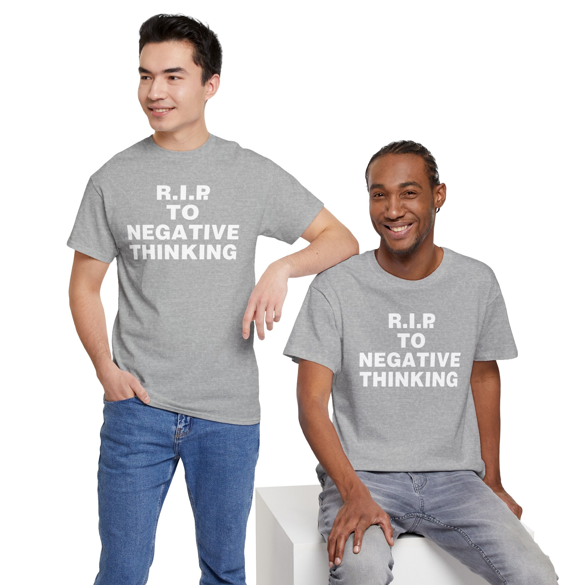 R.I.P. to Negative Thinking Unisex Heavy Cotton Tee - Positive Vibes Apparel