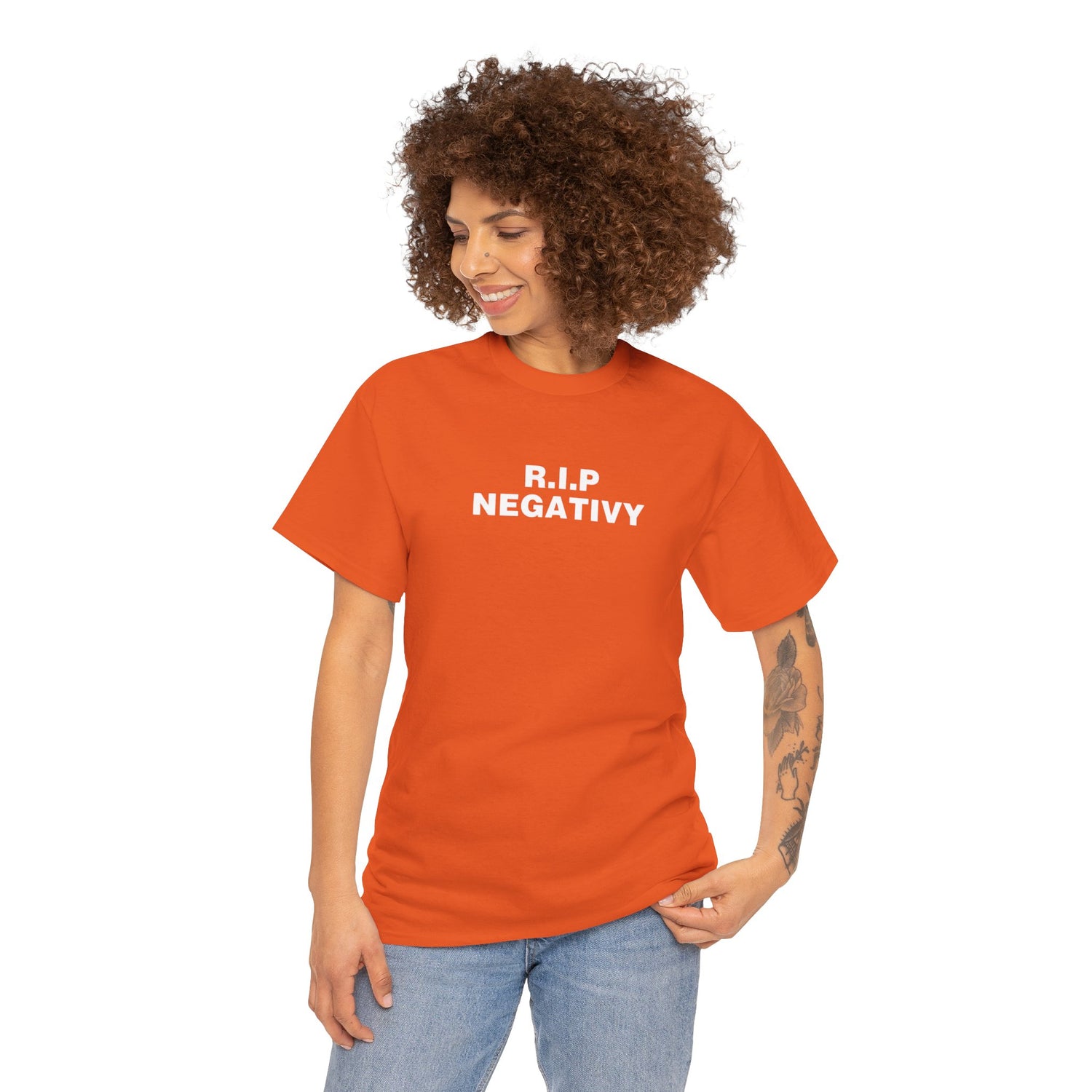 R.I.P. Negativity Unisex Heavy Cotton Tee - Embrace Positivity with Style