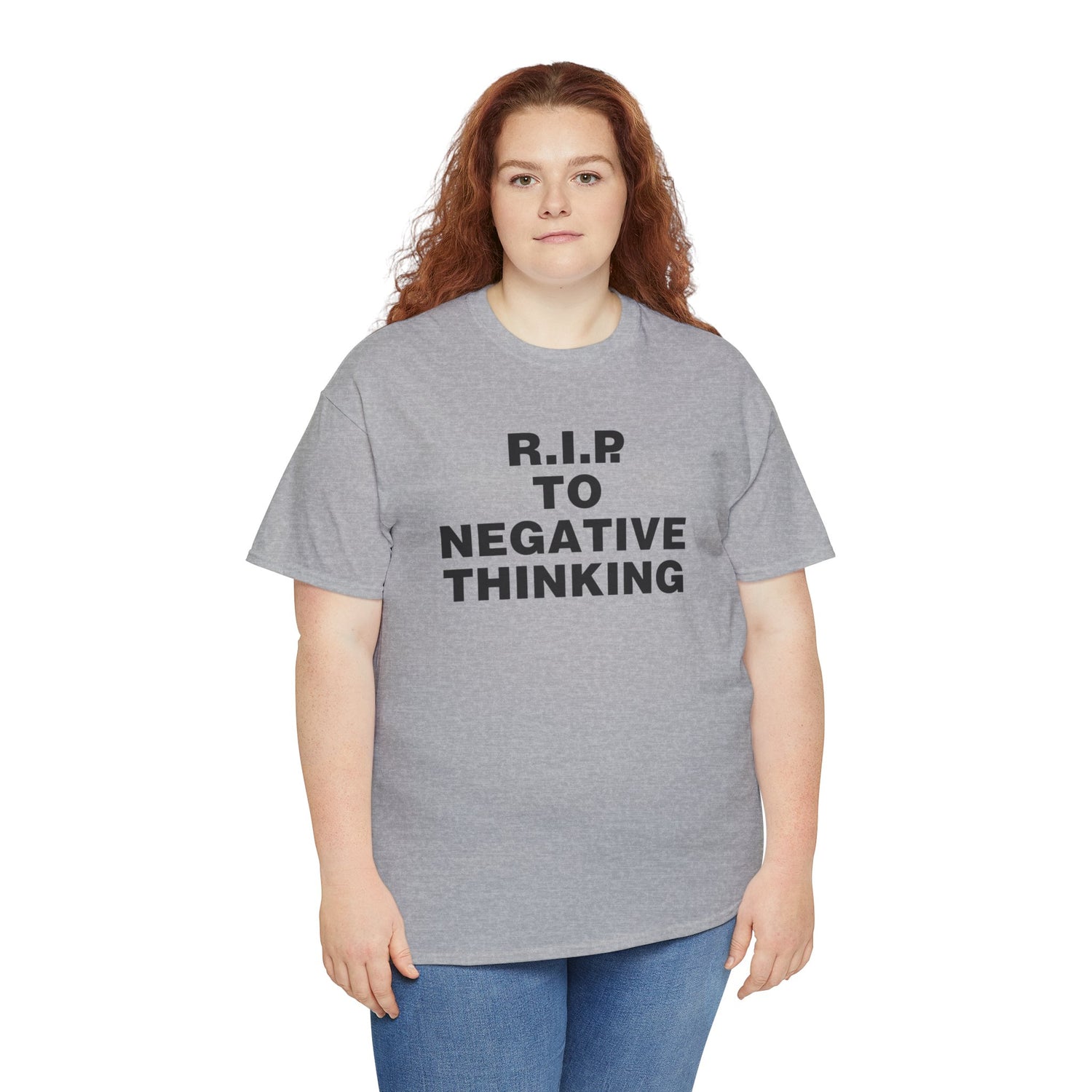 R.I.P. to Negative Thinking Unisex Heavy Cotton Tee - Positive Vibes T-Shirt