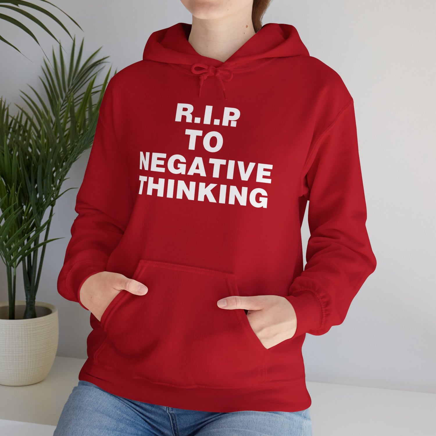 R.I.P. to Negative Thinking Unisex Heavy Blend™ Hooded Sweatshirt - Positive Vibes Apparel