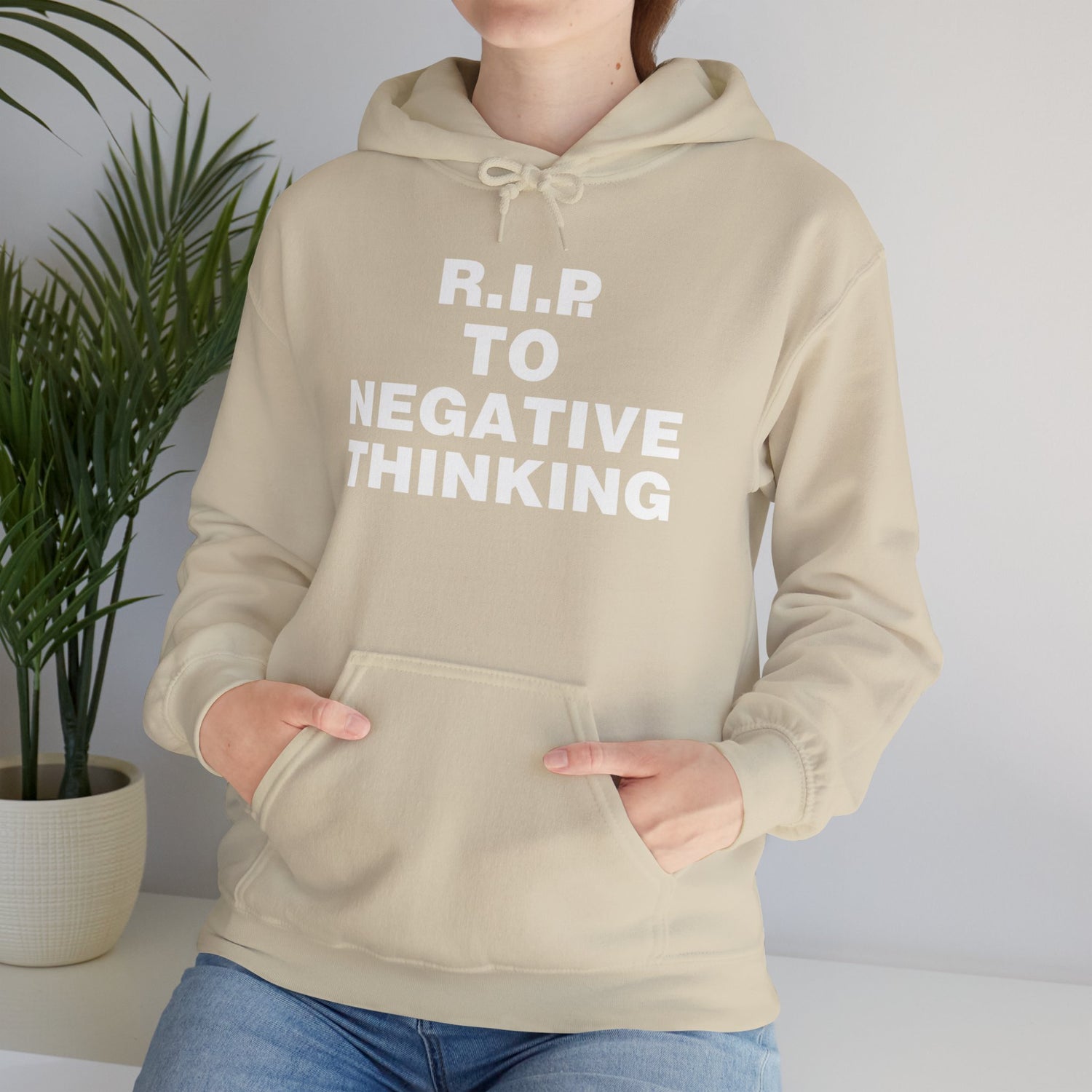 R.I.P. to Negative Thinking Unisex Heavy Blend™ Hooded Sweatshirt - Positive Vibes Apparel