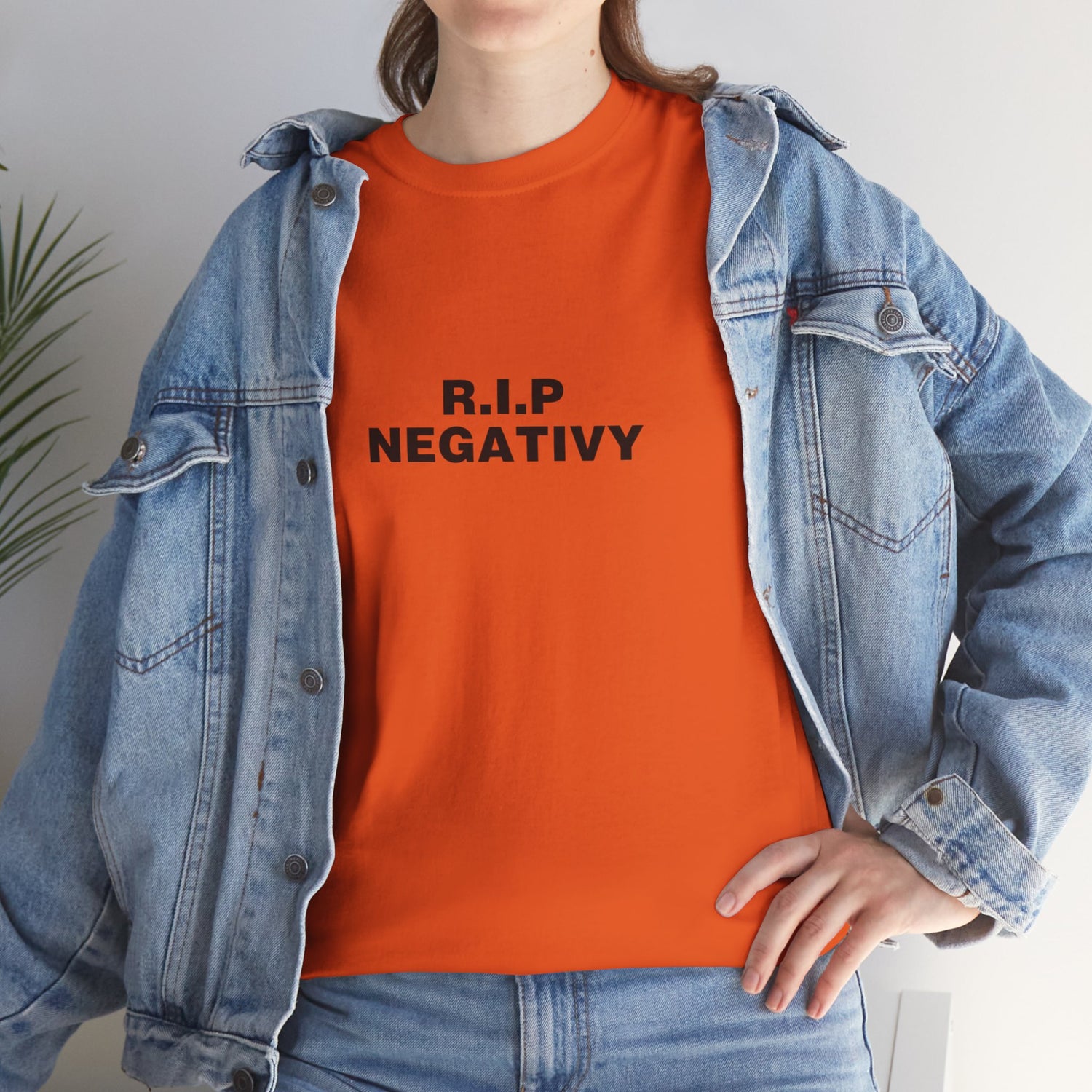 R.I.P. Negativity Unisex Heavy Cotton Tee - Positive Vibes T-Shirt for Everyday Wear