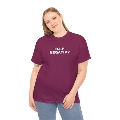 R.I.P. Negativity Unisex Heavy Cotton Tee - Embrace Positivity with Style