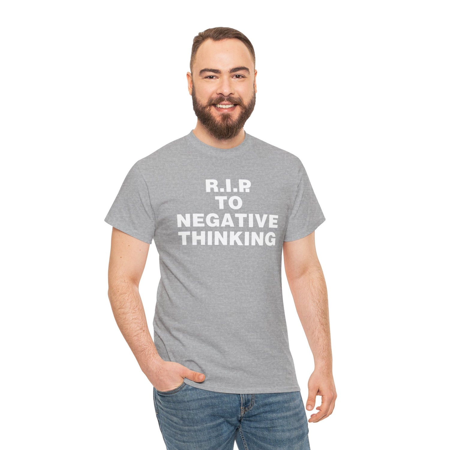 R.I.P. to Negative Thinking Unisex Heavy Cotton Tee - Positive Vibes Apparel