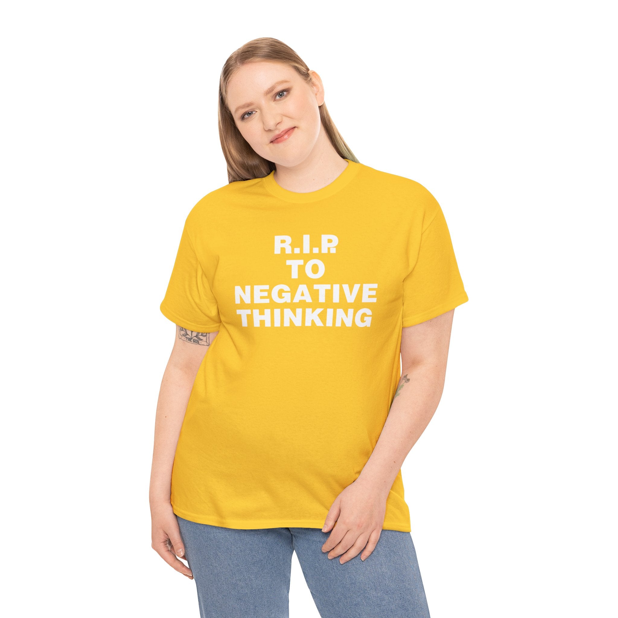 R.I.P. to Negative Thinking Unisex Heavy Cotton Tee - Positive Vibes Apparel