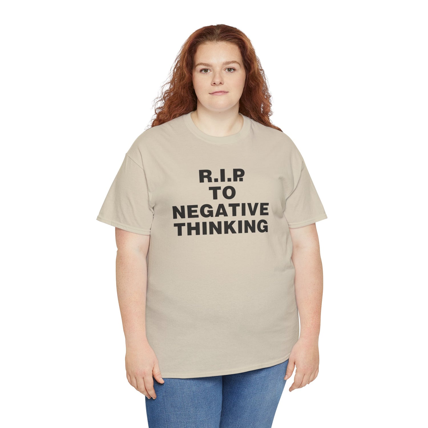 R.I.P. to Negative Thinking Unisex Heavy Cotton Tee - Positive Vibes T-Shirt