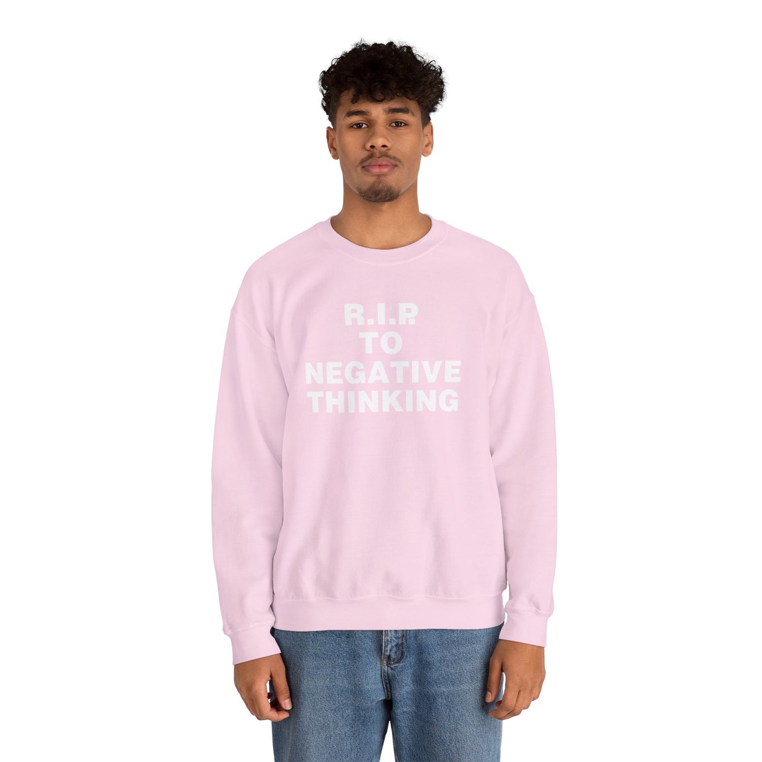 R.I.P. to Negative Thinking Unisex Heavy Blend Crewneck Sweatshirt - Cozy Motivational Apparel