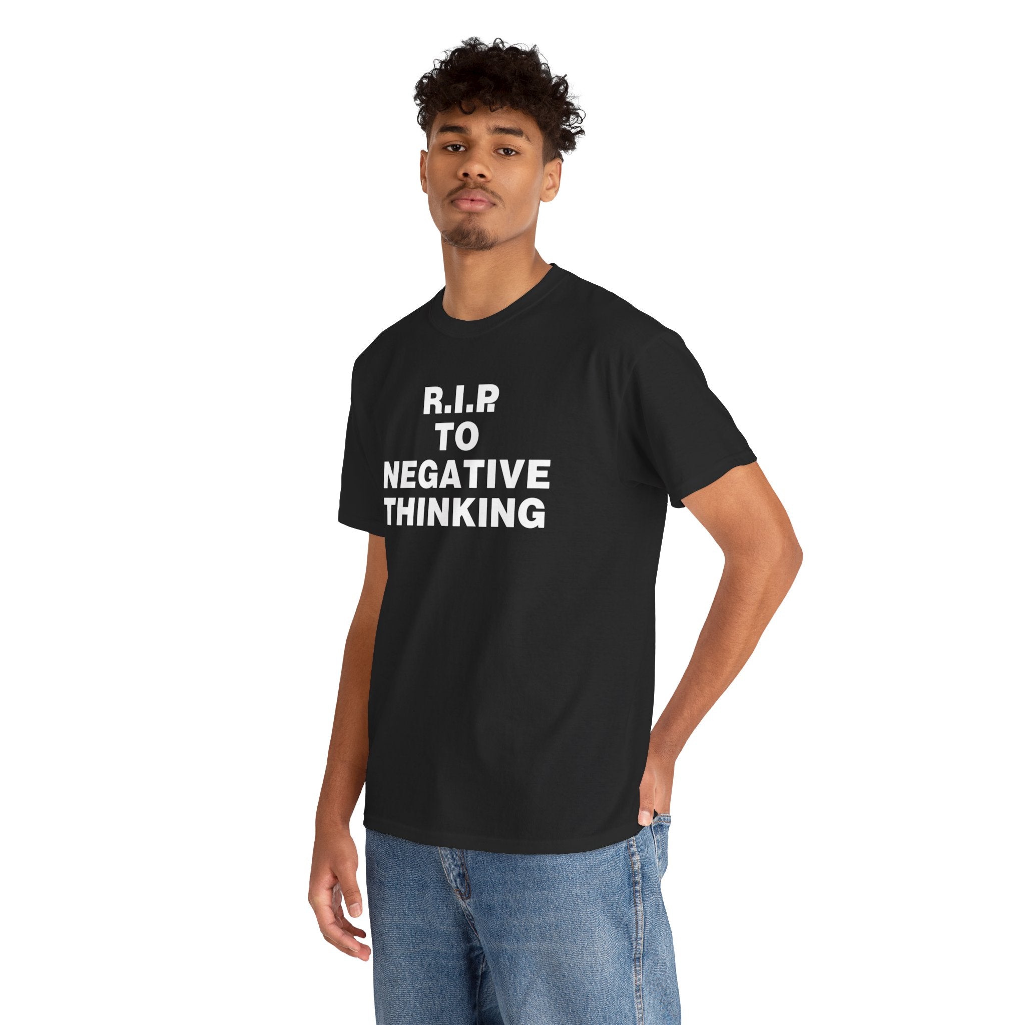 R.I.P. to Negative Thinking Unisex Heavy Cotton Tee - Positive Vibes Apparel