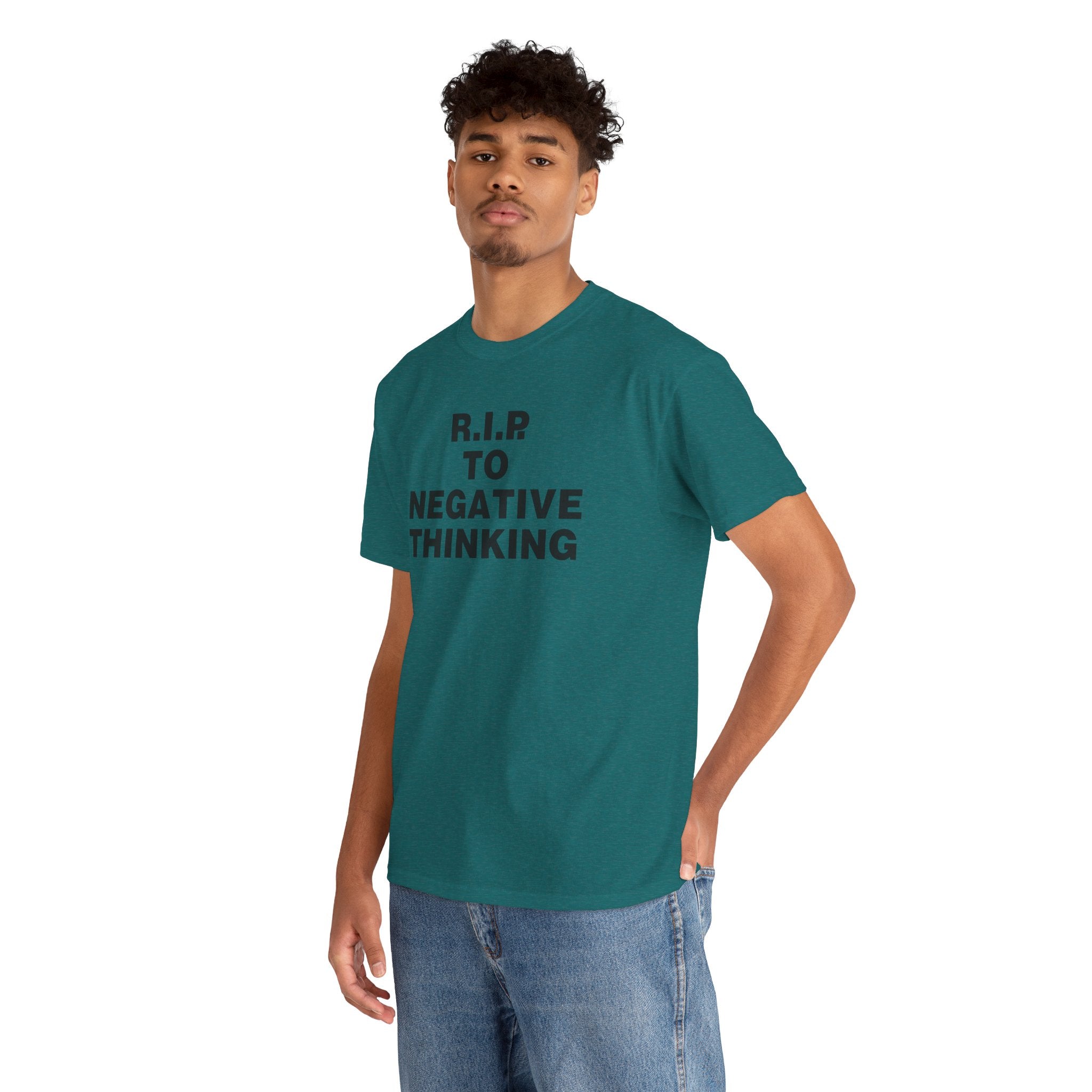 R.I.P. to Negative Thinking Unisex Heavy Cotton Tee - Positive Vibes T-Shirt