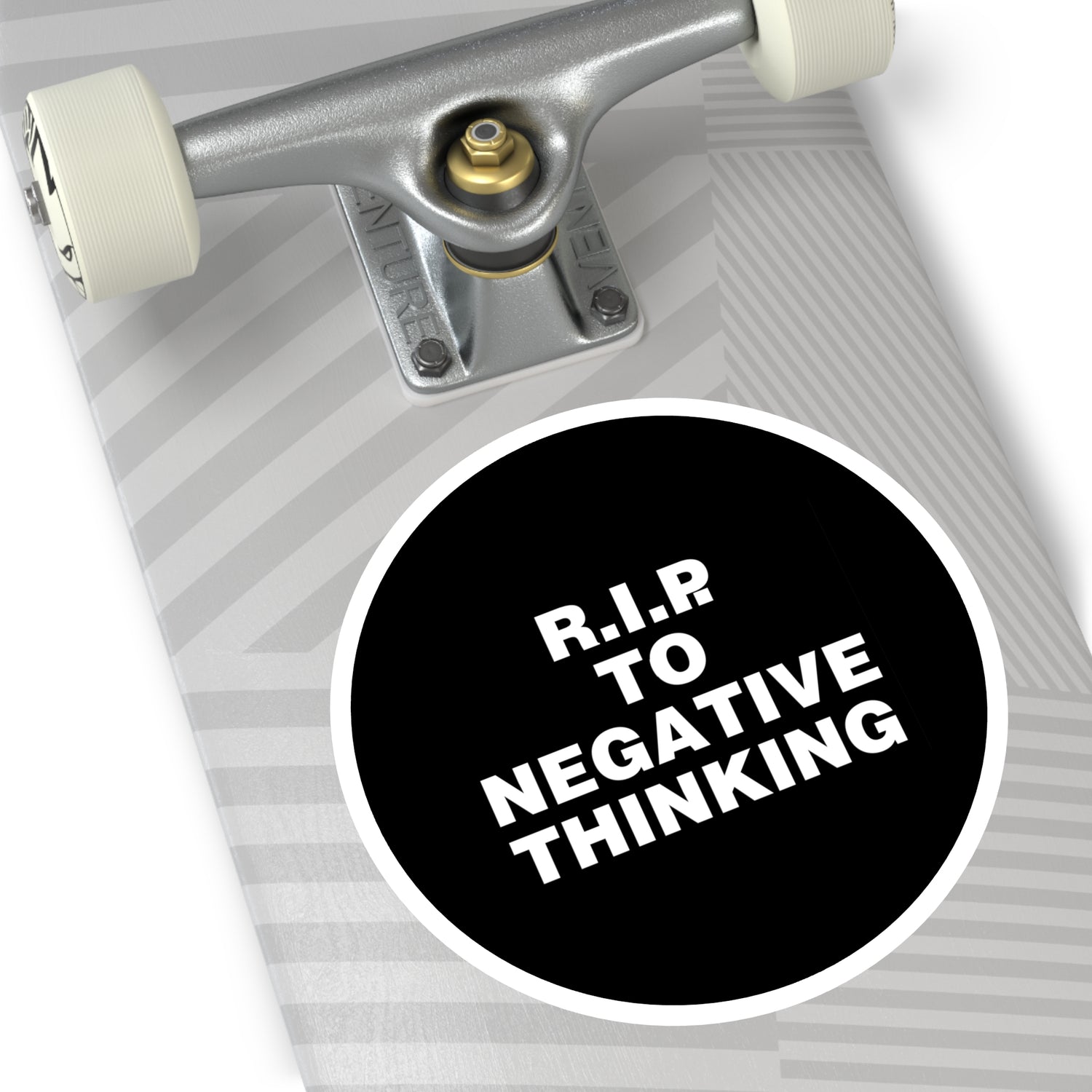 R.I.P. to Negative Thinking Round Stickers - Inspirational Indoor/Outdoor Decals