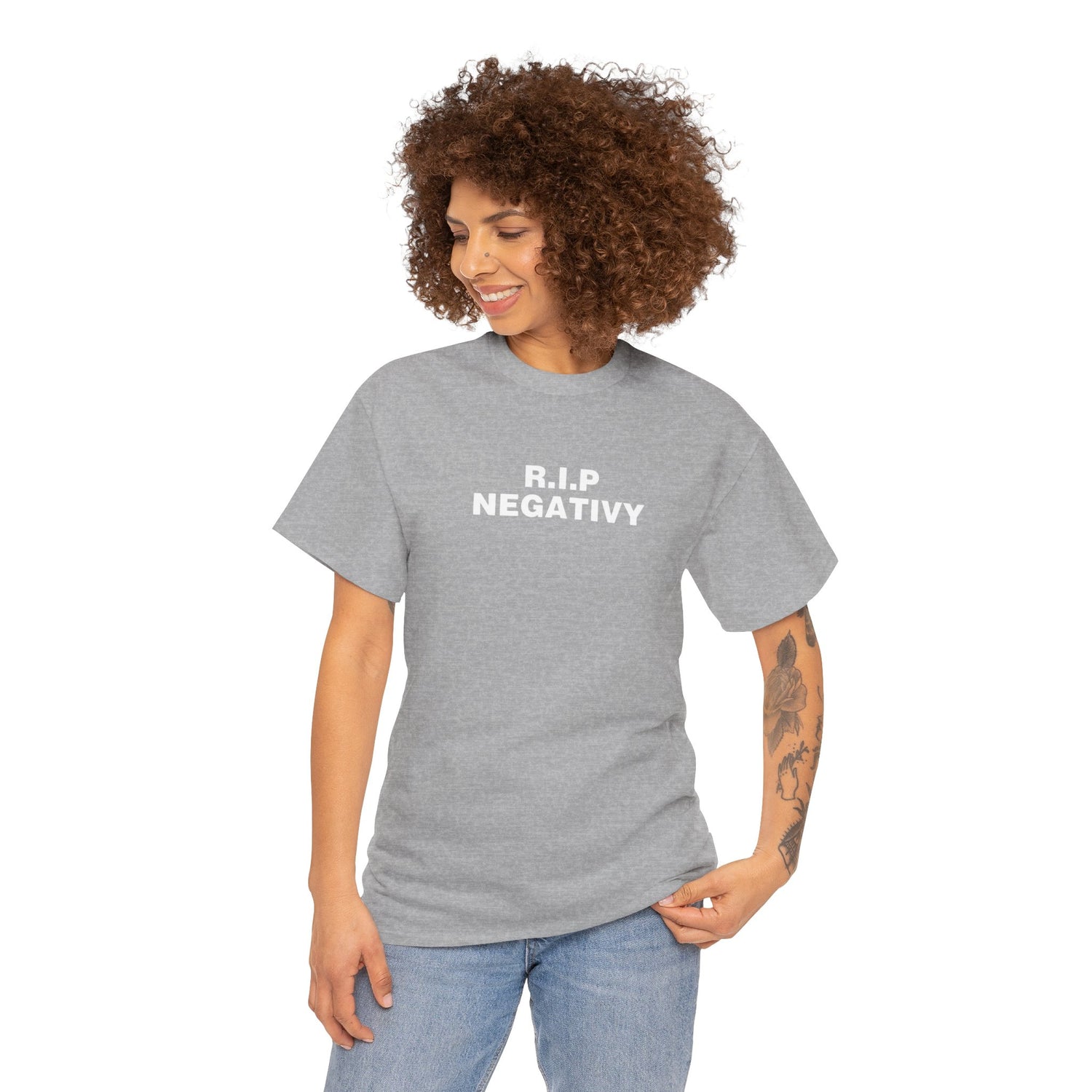 R.I.P. Negativity Unisex Heavy Cotton Tee - Embrace Positivity with Style