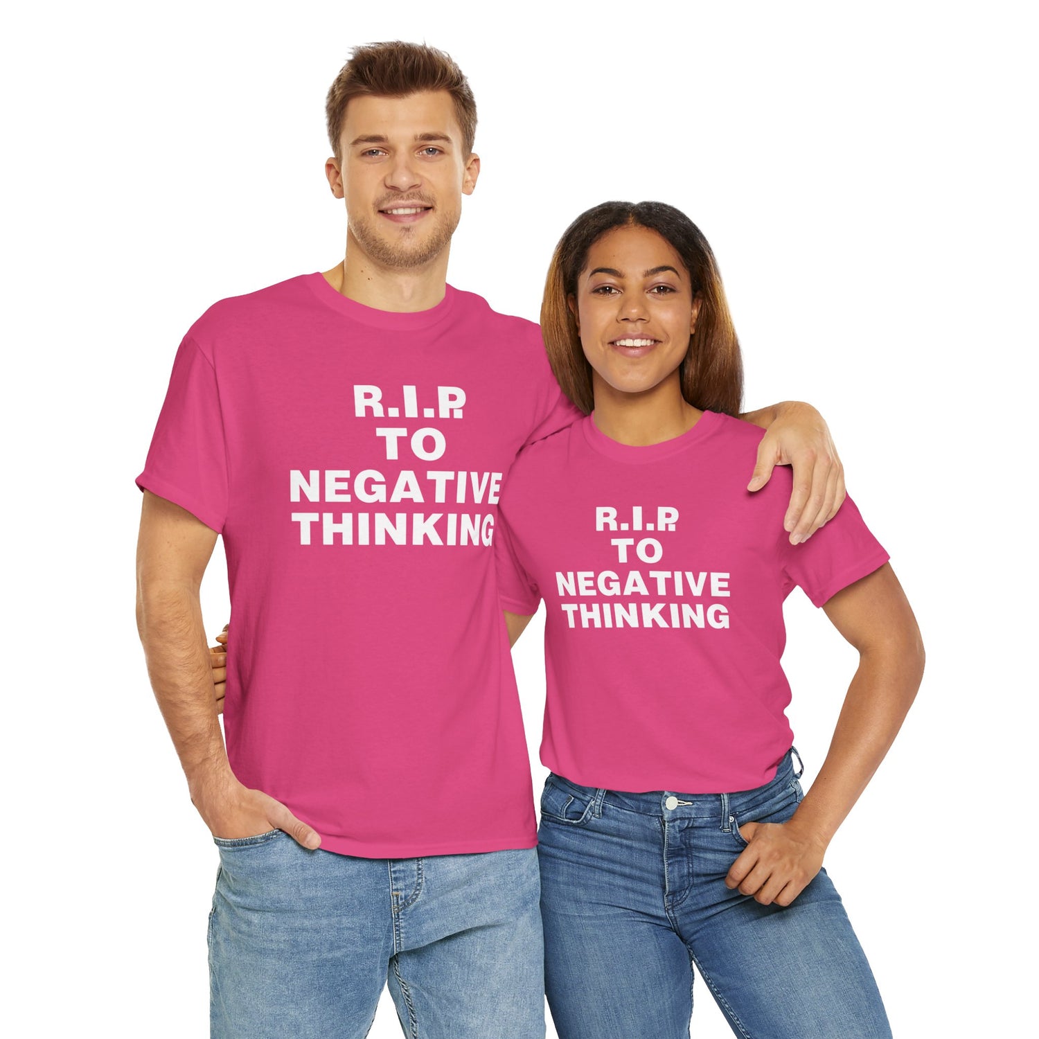 R.I.P. to Negative Thinking Unisex Heavy Cotton Tee - Positive Vibes Apparel